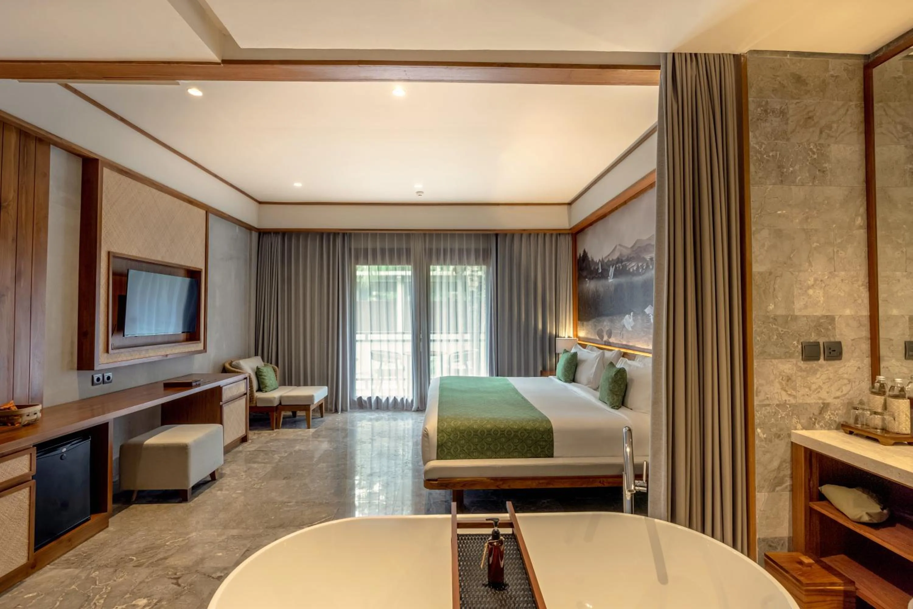 Bathroom, Bed in Adiwana Kamania