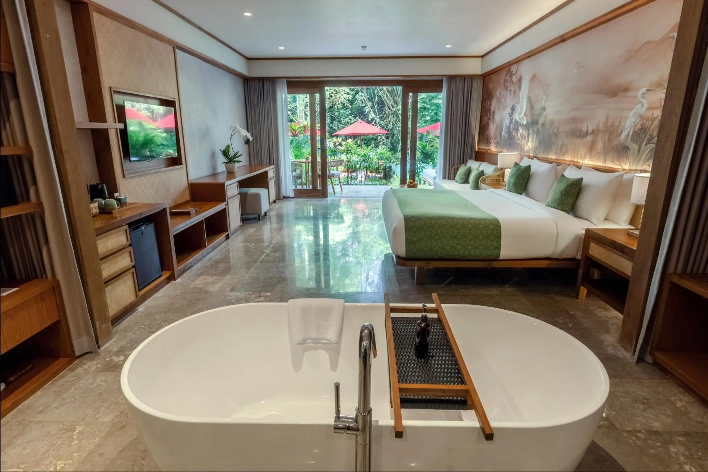 Bathroom, Bed in Adiwana Kamania