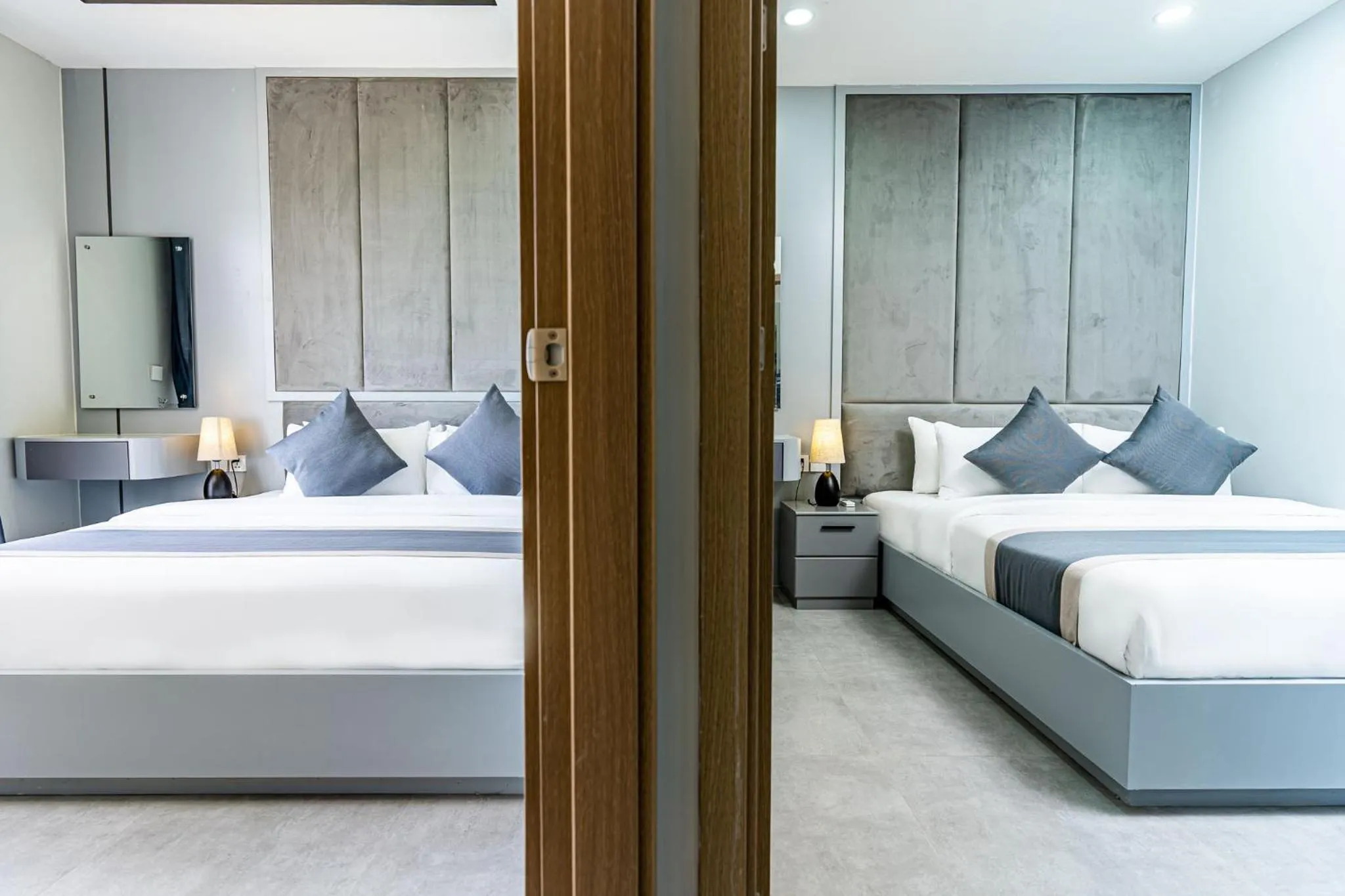 Bed in The Square Kampot Hotel