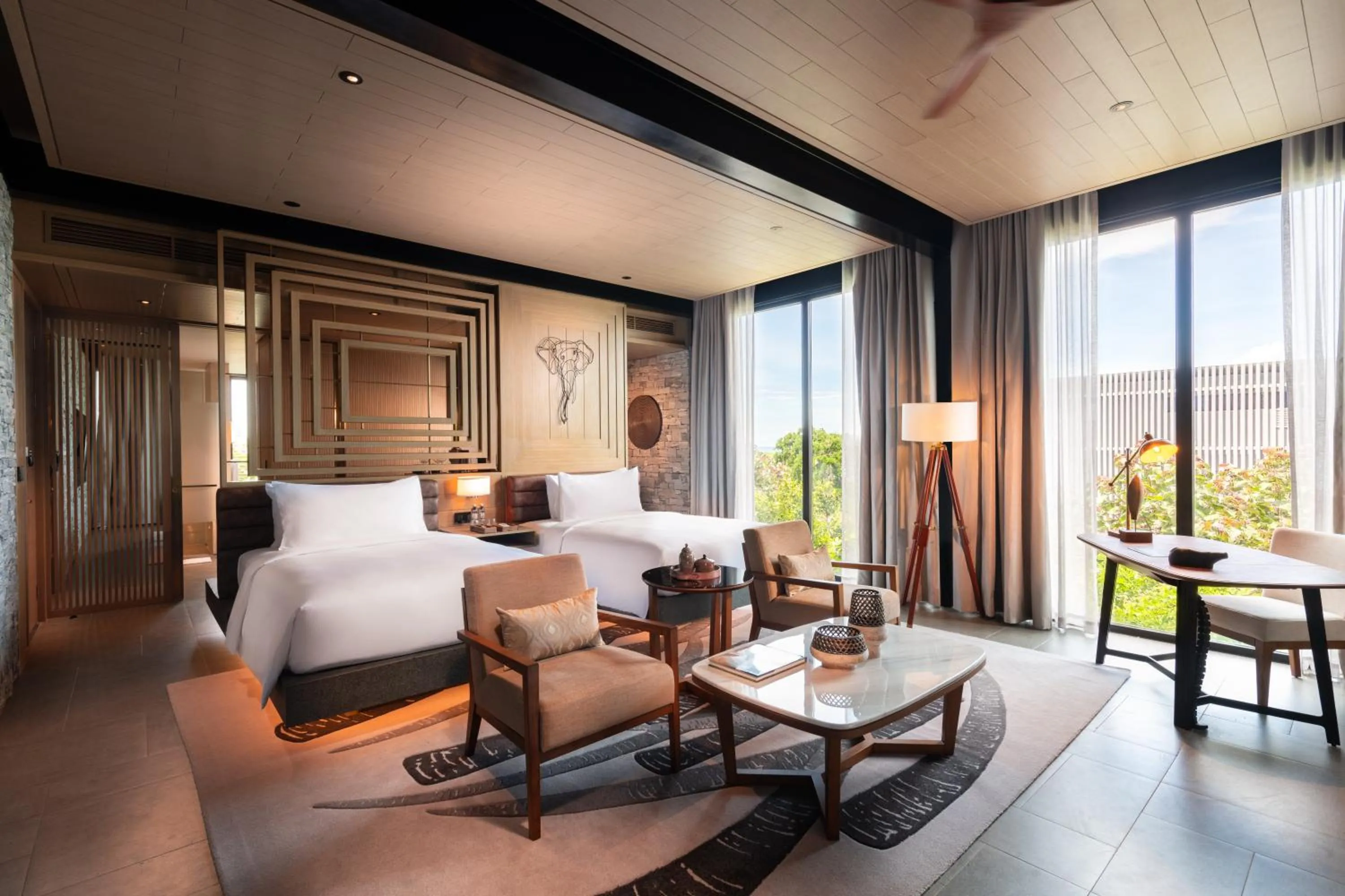 Seating area, Bed in Hilton Yala Resort
