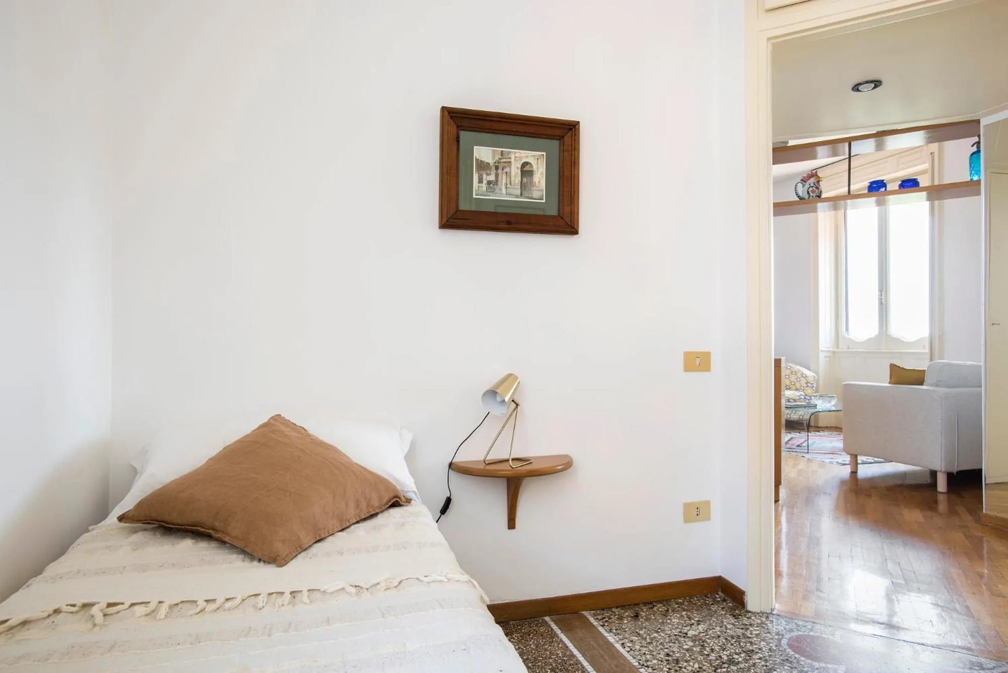 Bedroom, Bed in ""Bright Top Floor Apartment Vatican & Tiber View, Steps from Olympic Stadium"