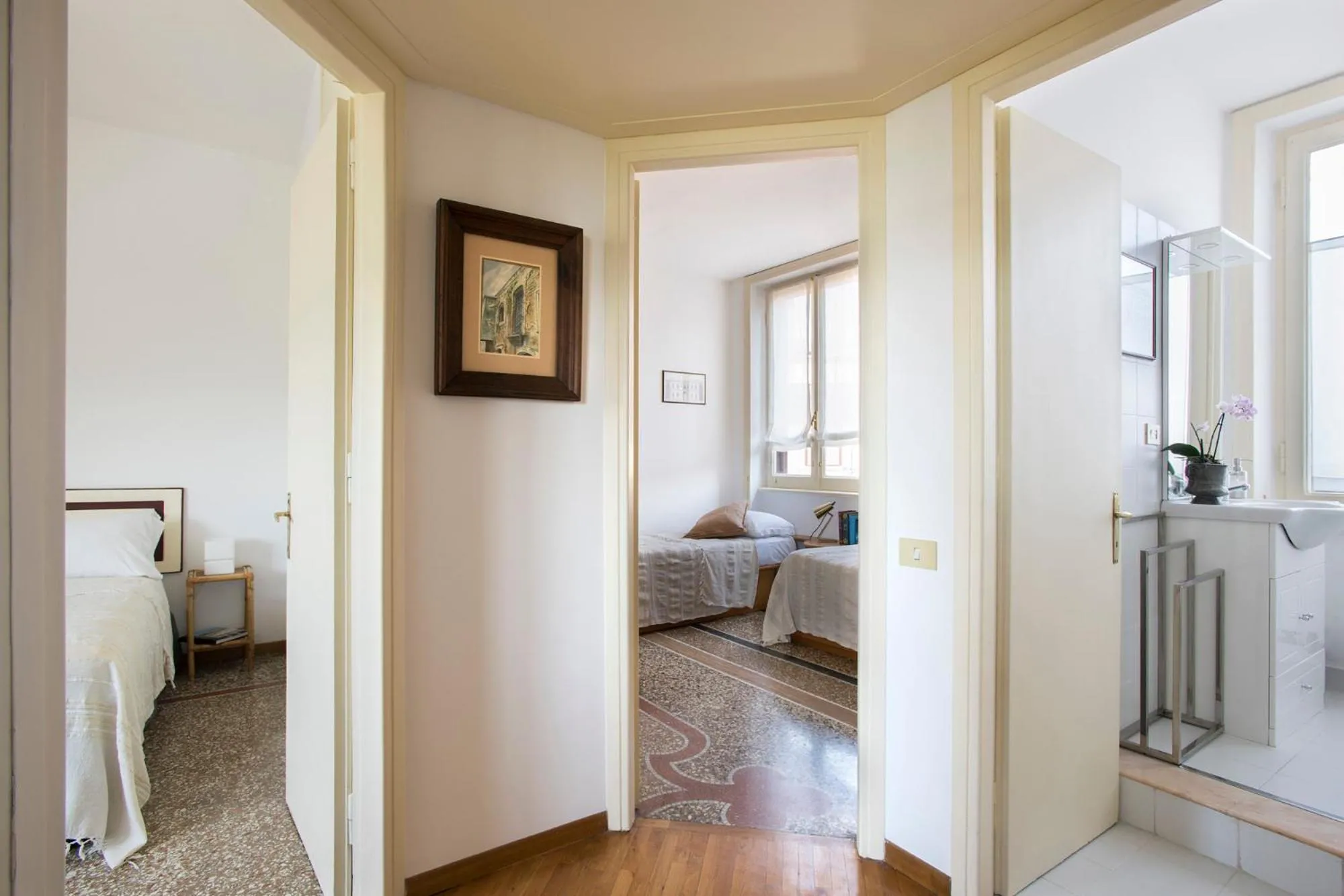 Bedroom, Bed in ""Bright Top Floor Apartment Vatican & Tiber View, Steps from Olympic Stadium"