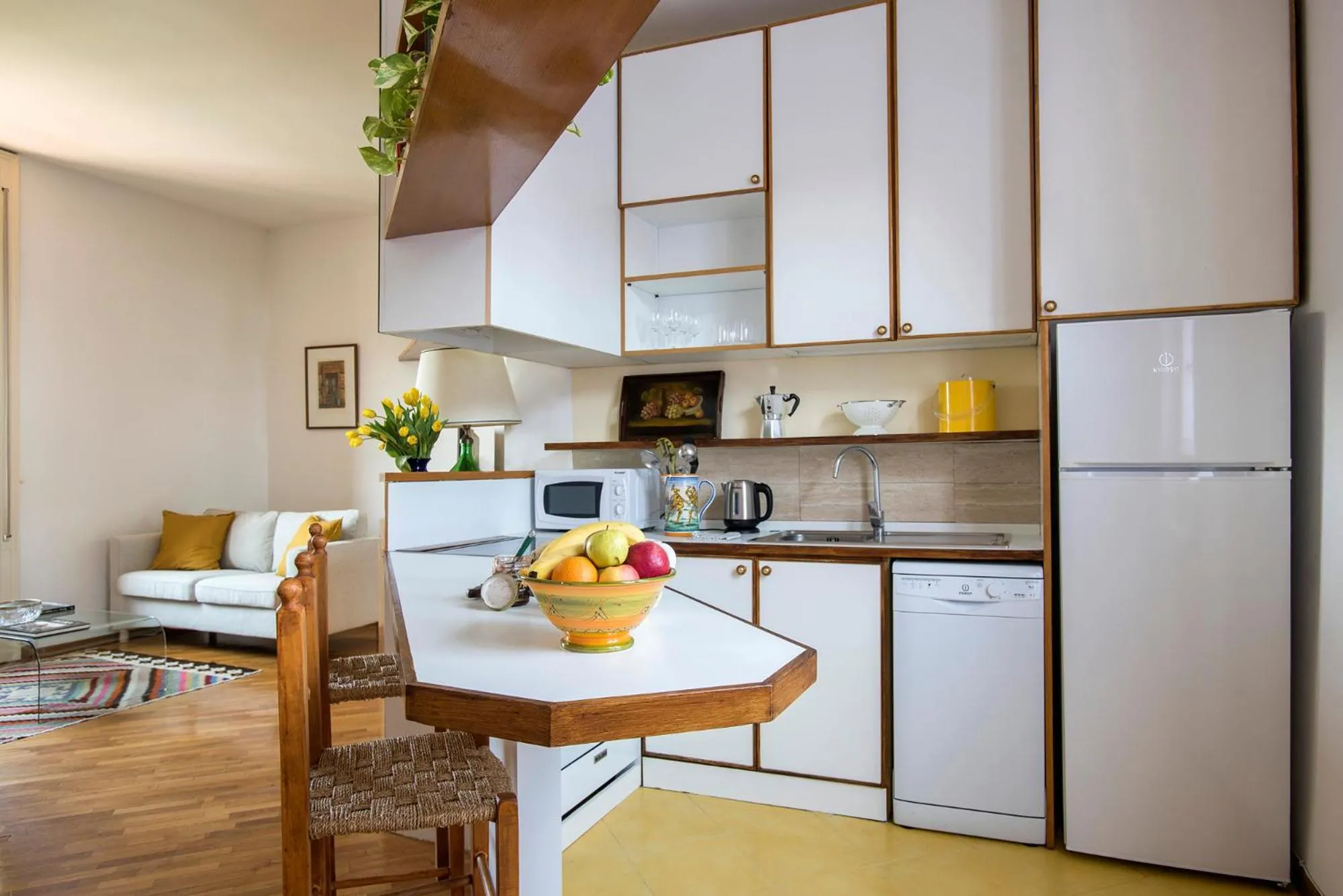 Kitchen or kitchenette in ""Bright Top Floor Apartment Vatican & Tiber View, Steps from Olympic Stadium"