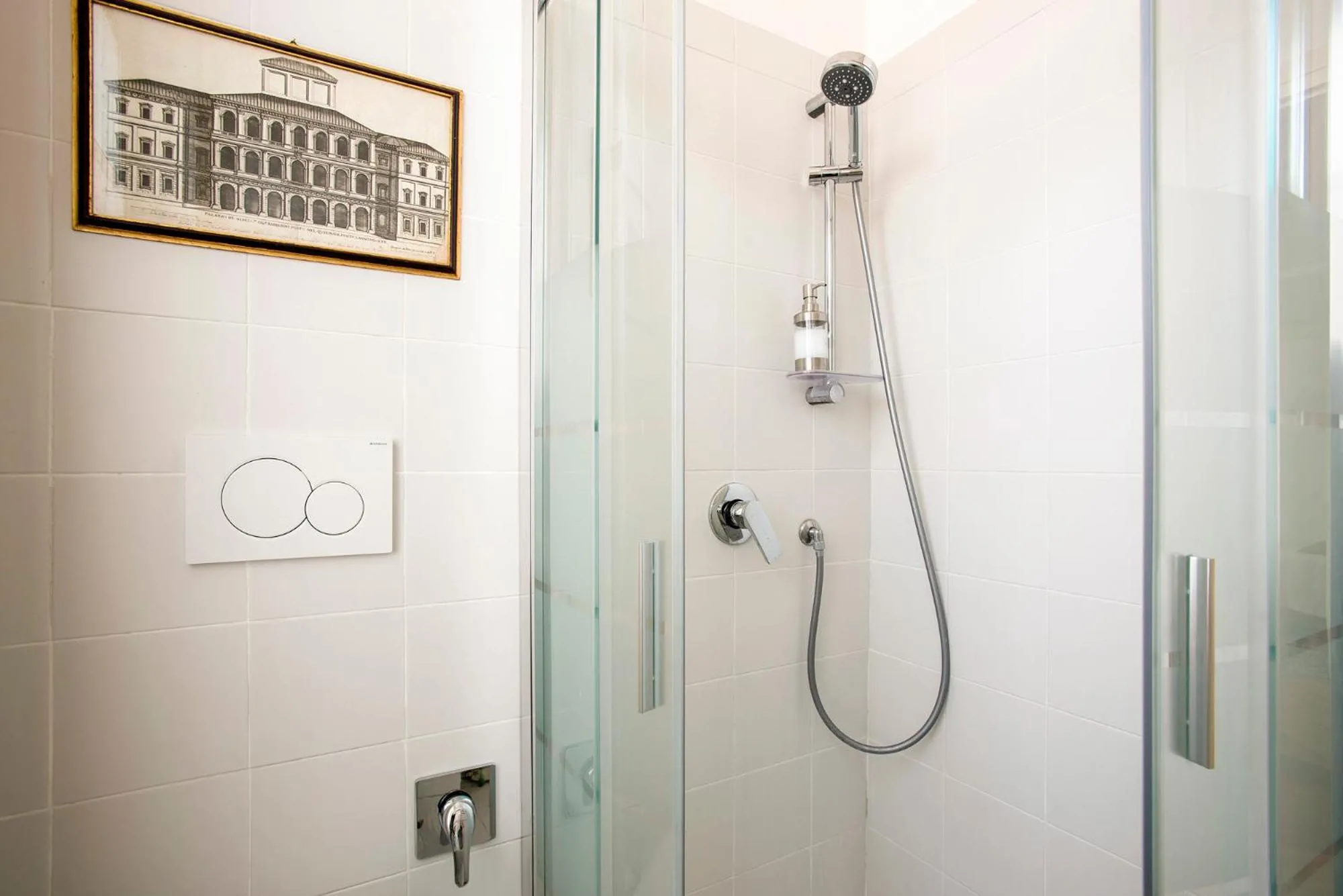 Shower in ""Bright Top Floor Apartment Vatican & Tiber View, Steps from Olympic Stadium"