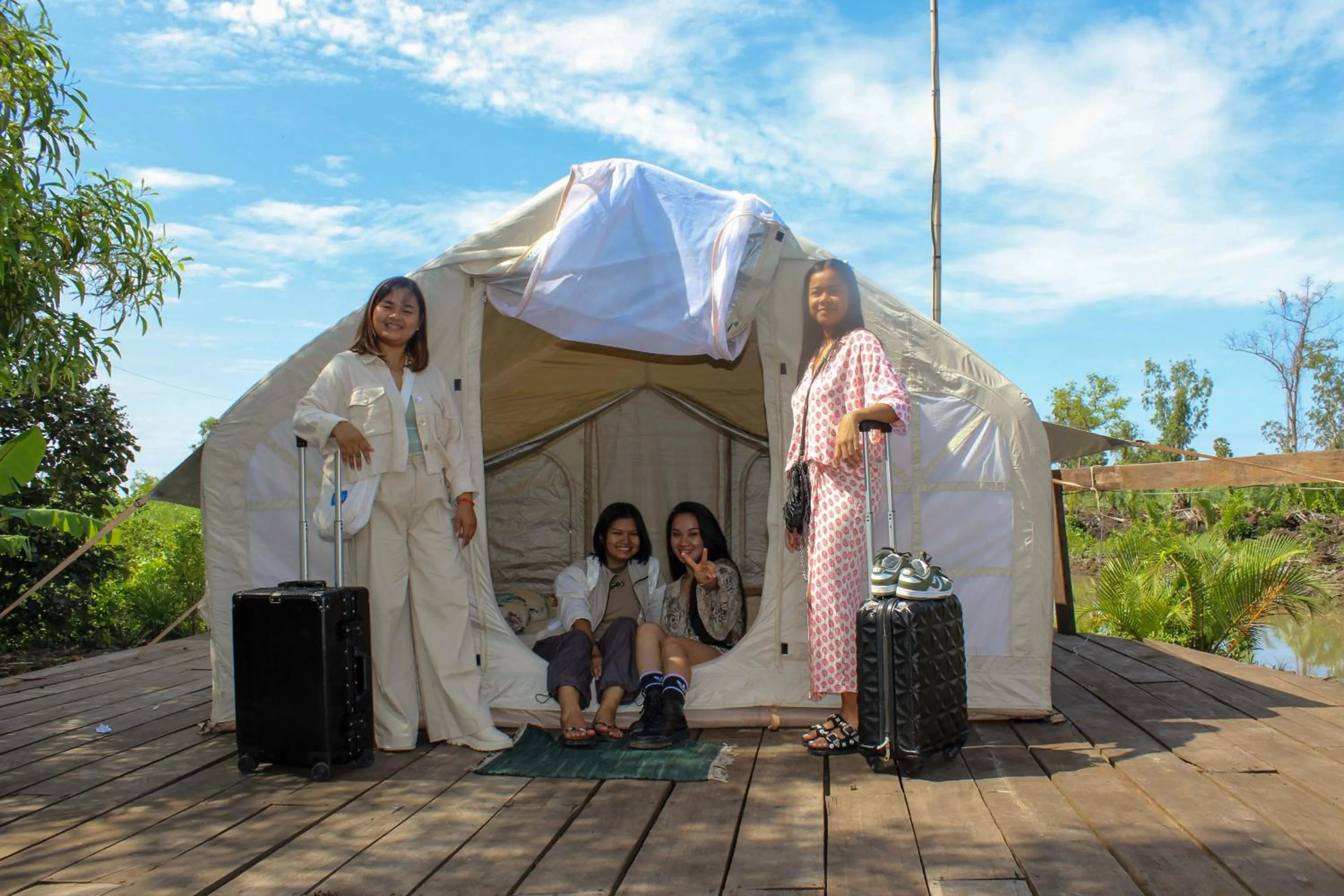 group of guests in Kampot Eco Village