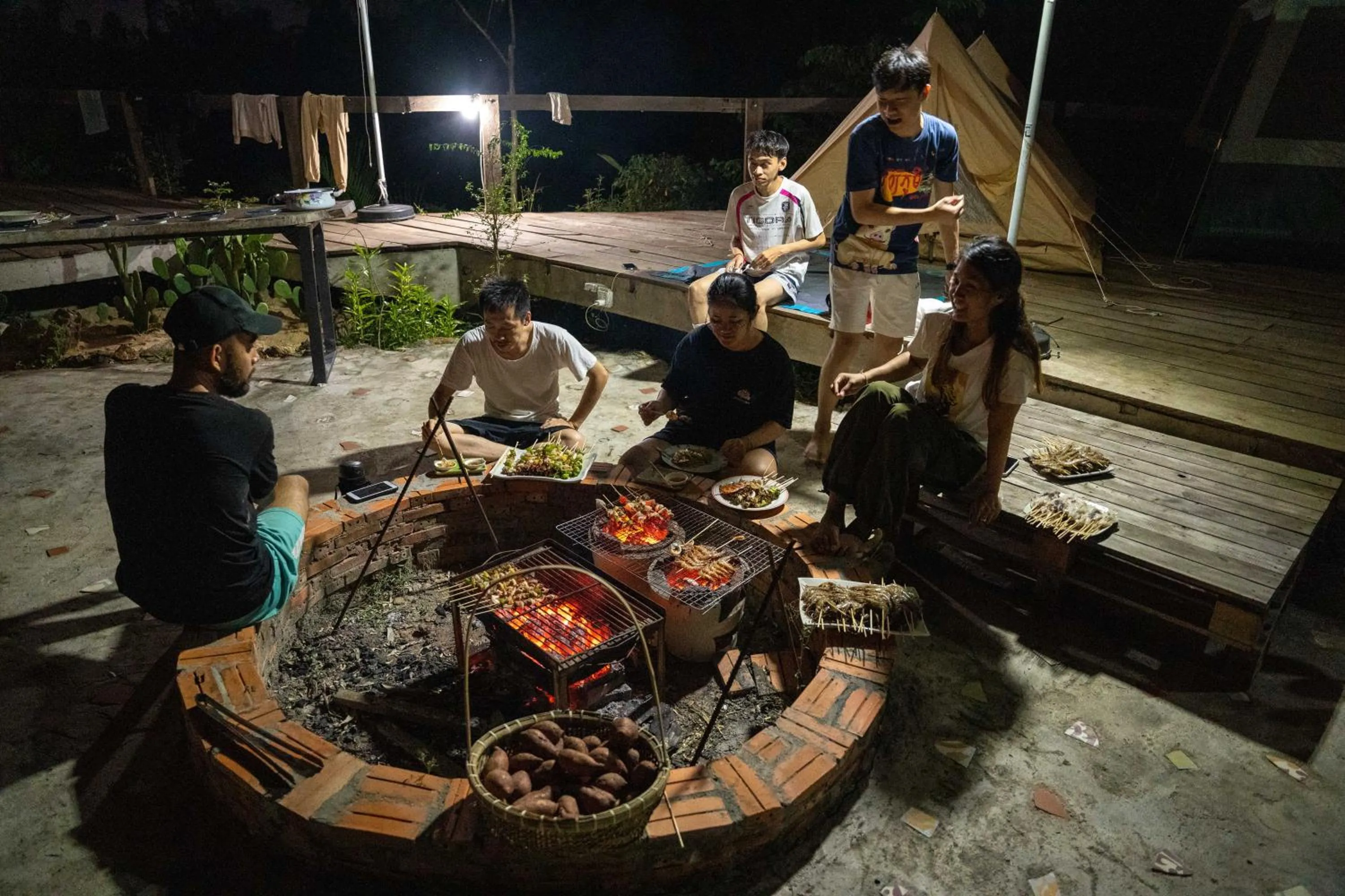 group of guests in Kampot Eco Village