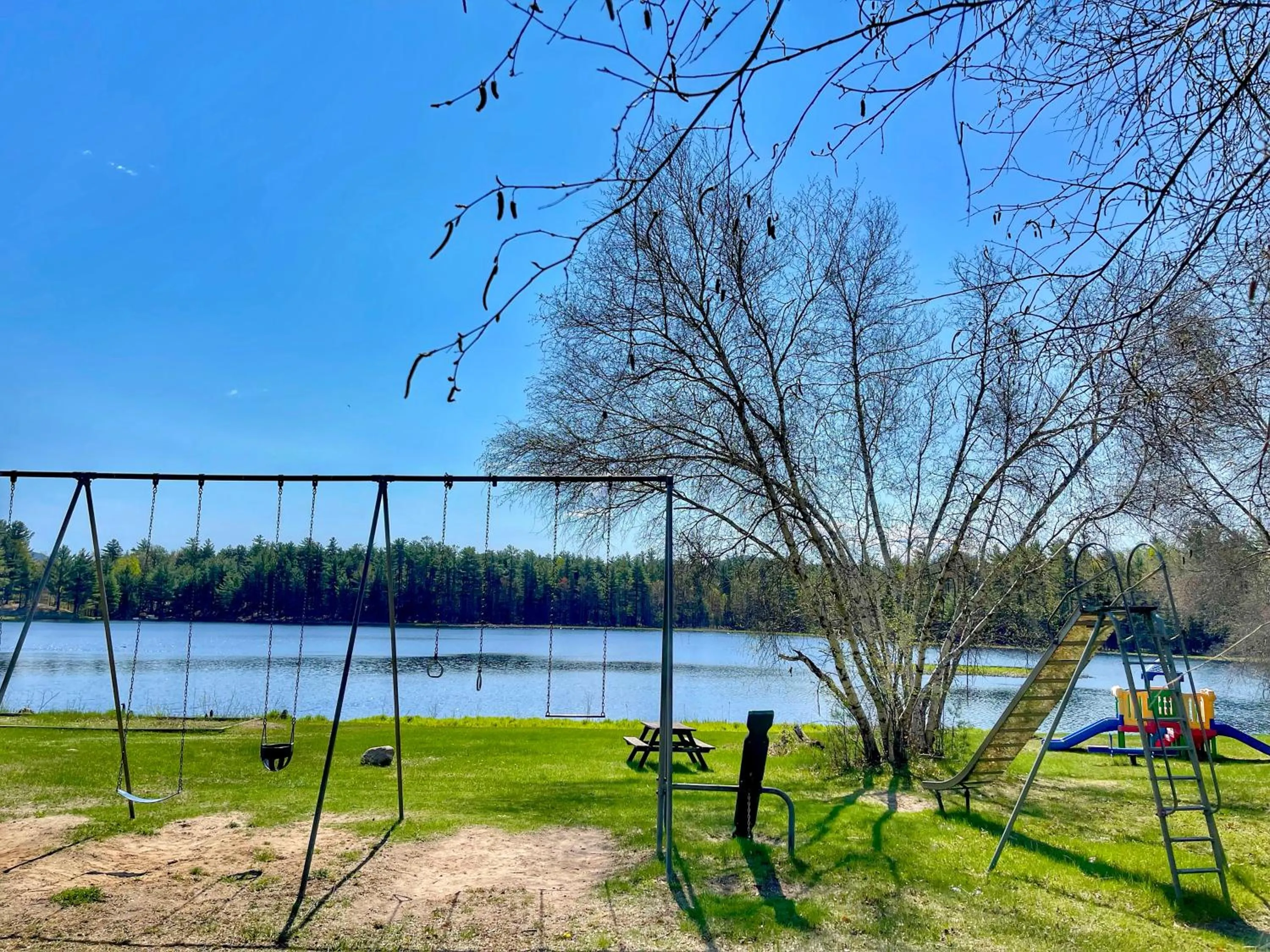 Children play ground in Adirondack Mountain Cabin with Hot Tub, Near Whiteface, Lake Placid, Fire Pit, Game Rm
