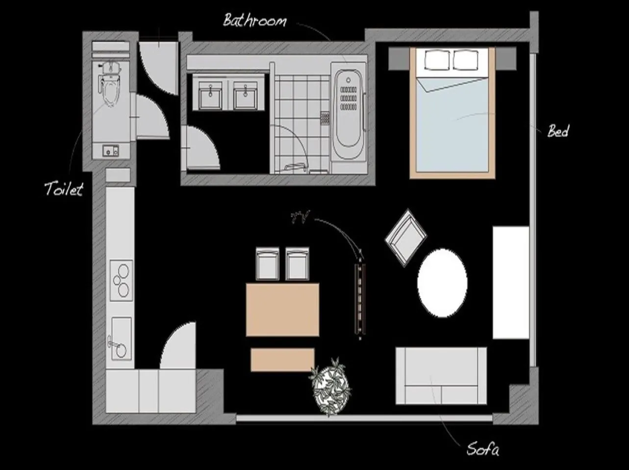 Floor plan in HIDEOUT