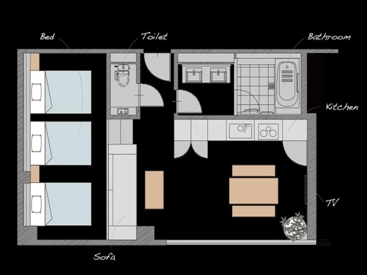Floor plan in HIDEOUT