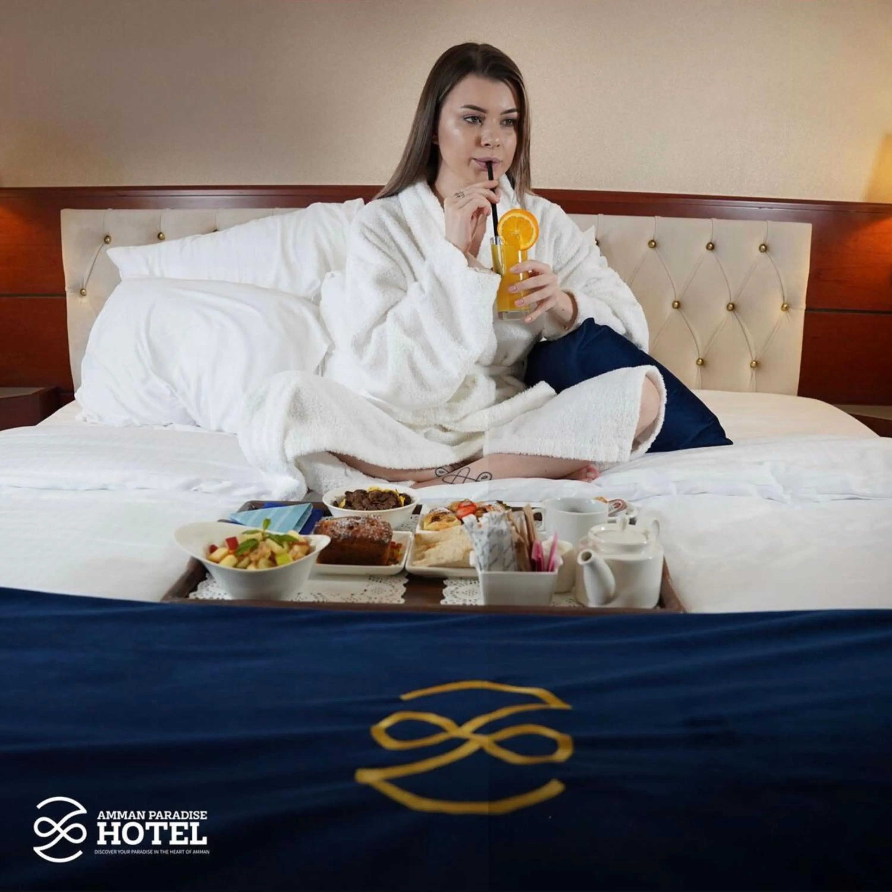 Bed in Amman Paradise Hotel