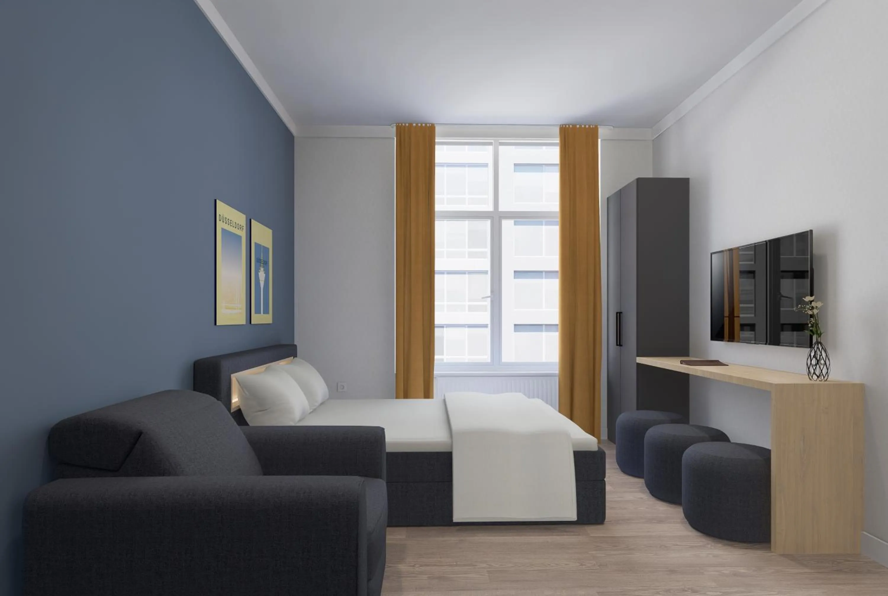 Bed in Antares Apartments