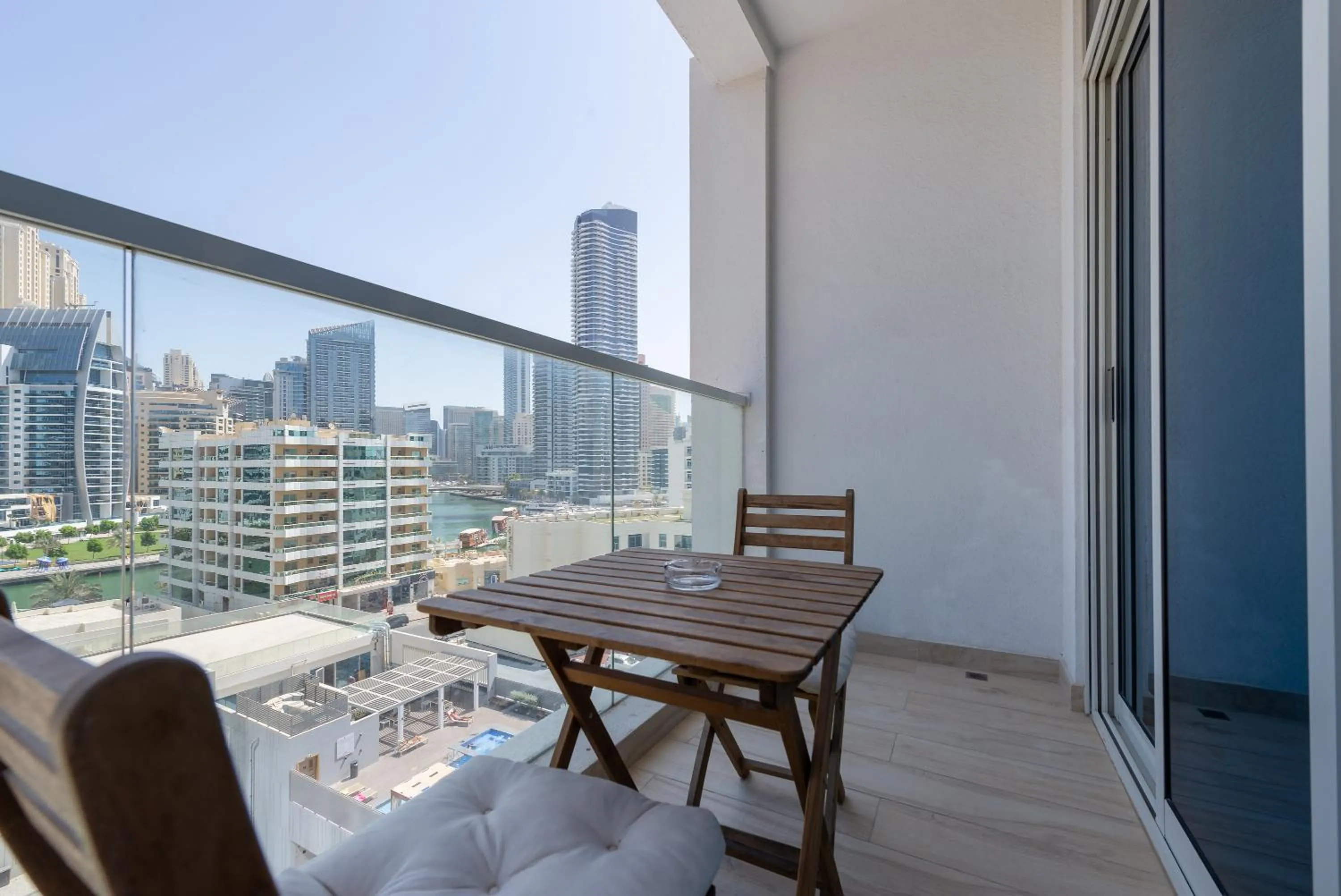 Balcony/Terrace in Marco Polo - Studio with Marina View, Huge Balcony in Marina