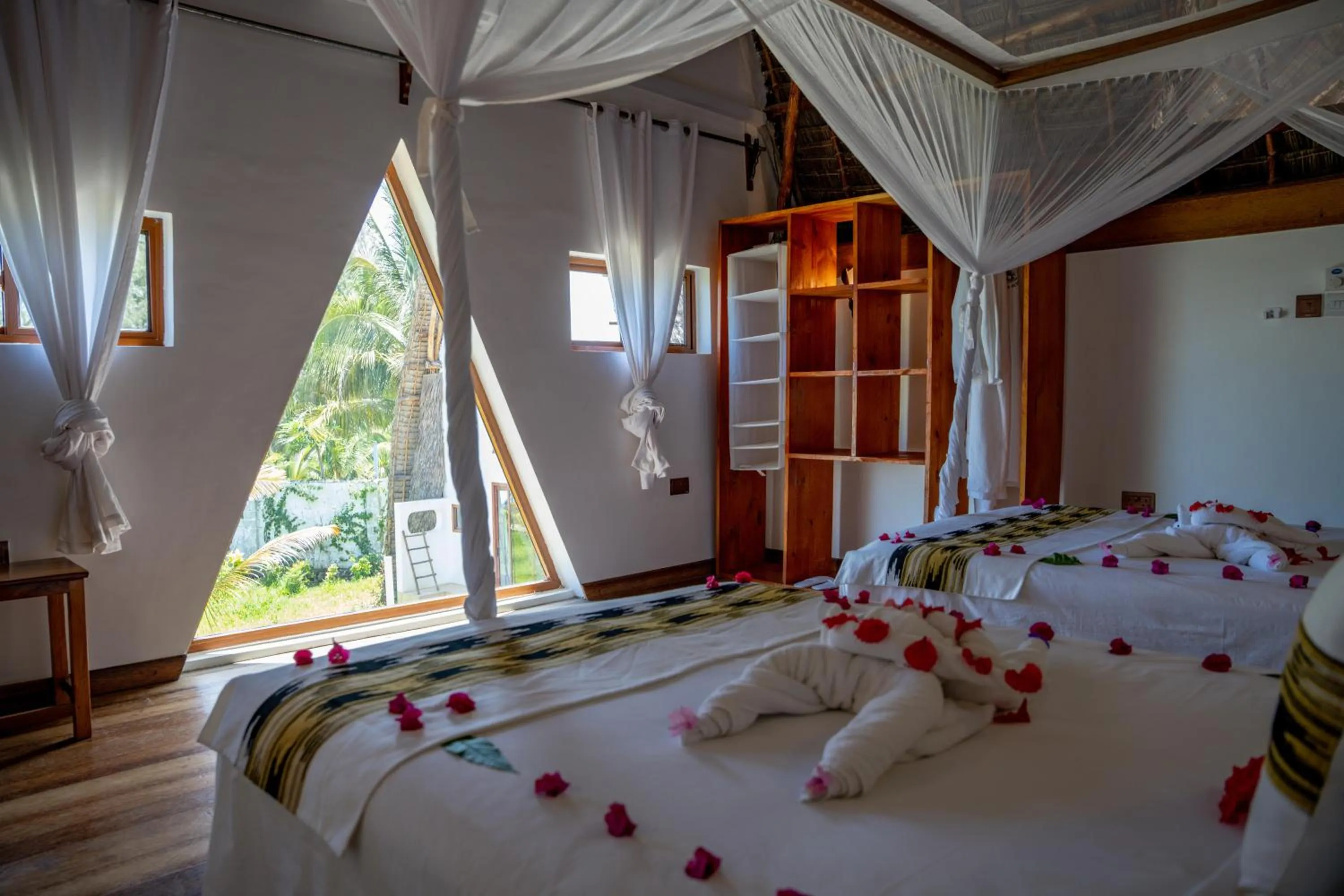 View (from property/room), Bed in La Perla Beach Resort, Zanzibar - Your Beachfront Private Haven