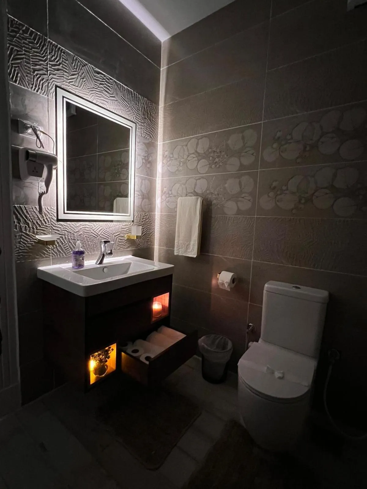 Bathroom in downtown Family Suites