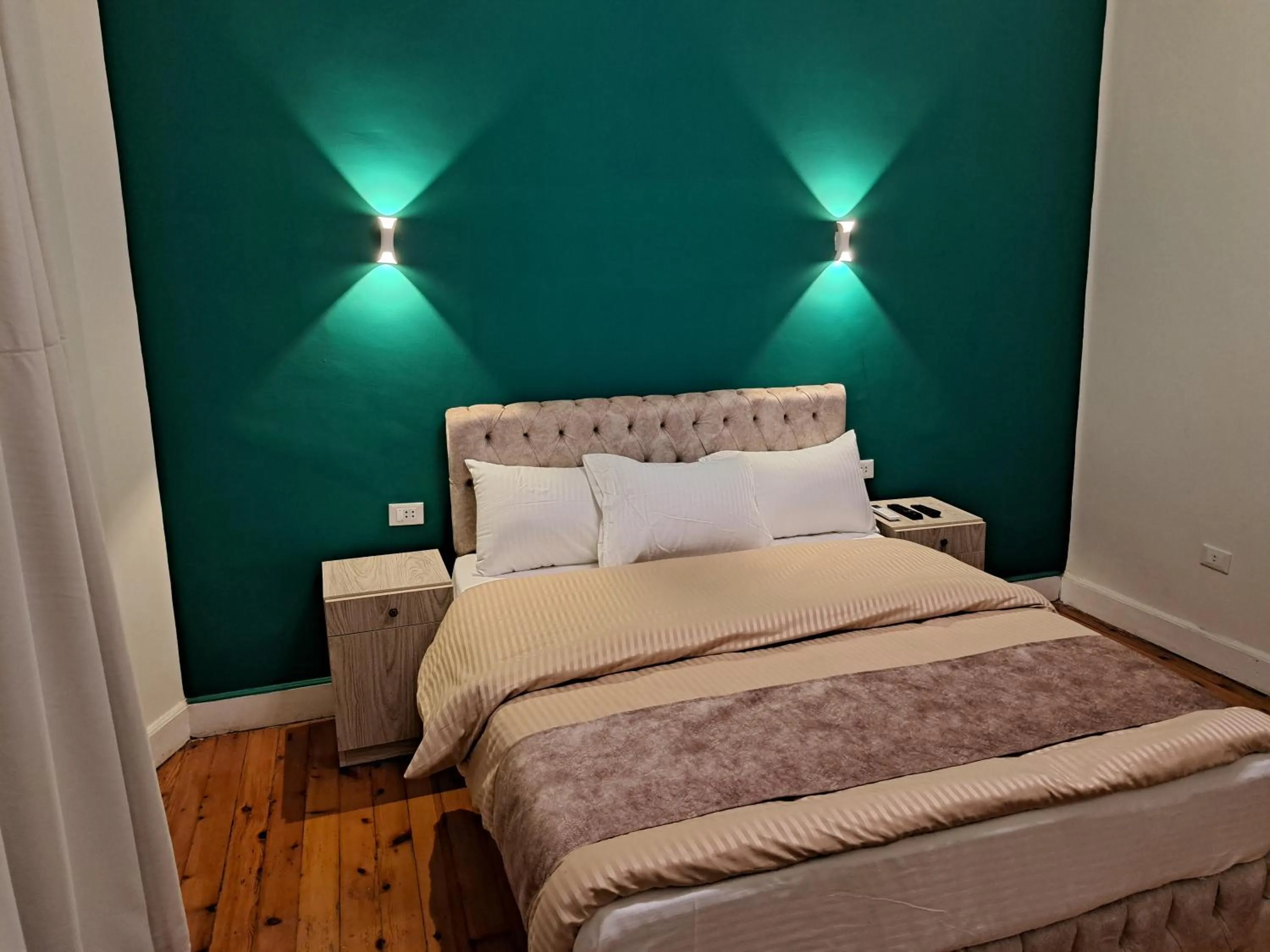 Bed in downtown Family Suites