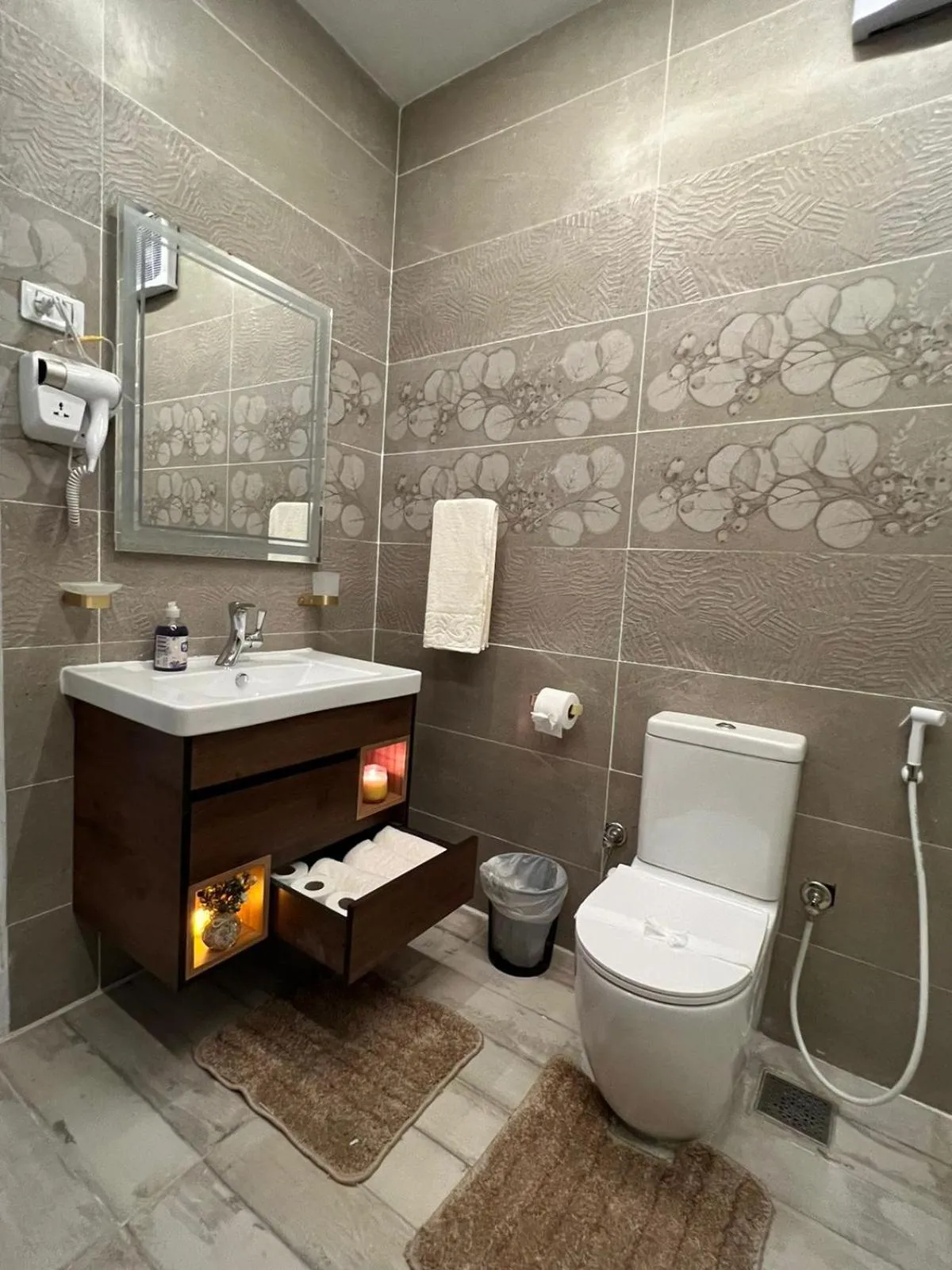 Bathroom in downtown Family Suites