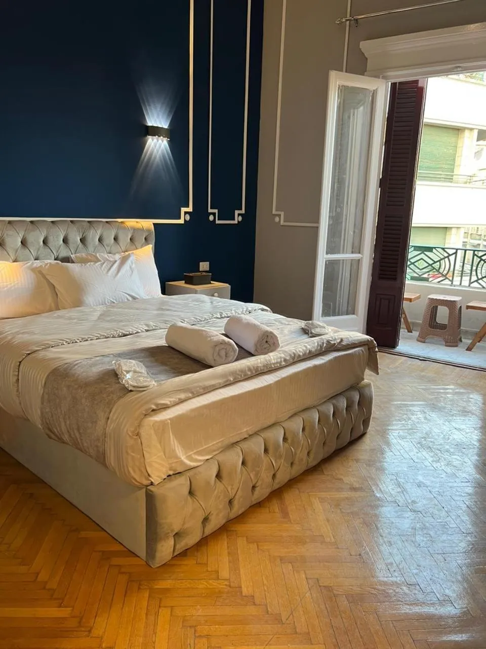 Bed in downtown Family Suites