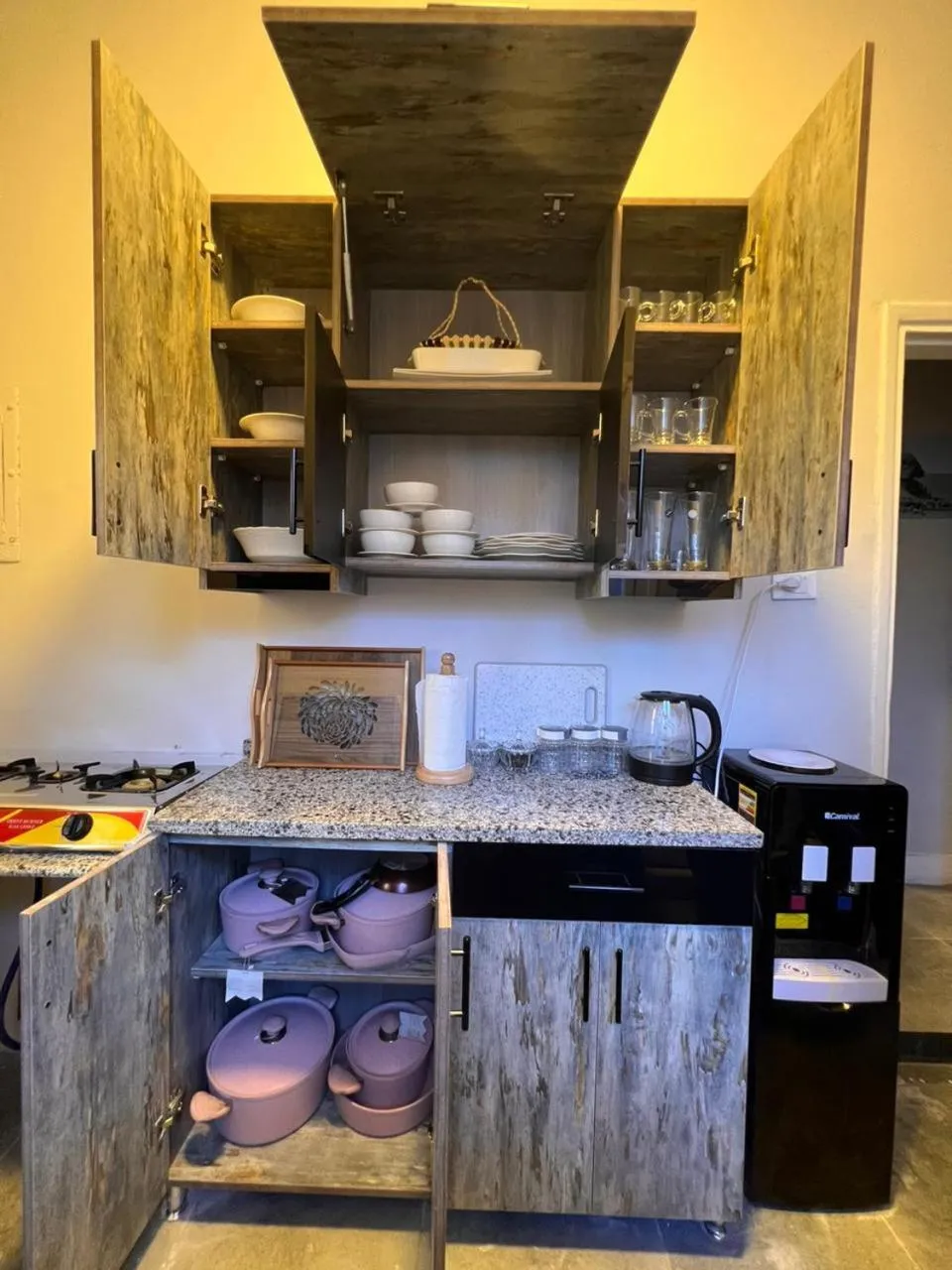 Kitchen or kitchenette in downtown Family Suites