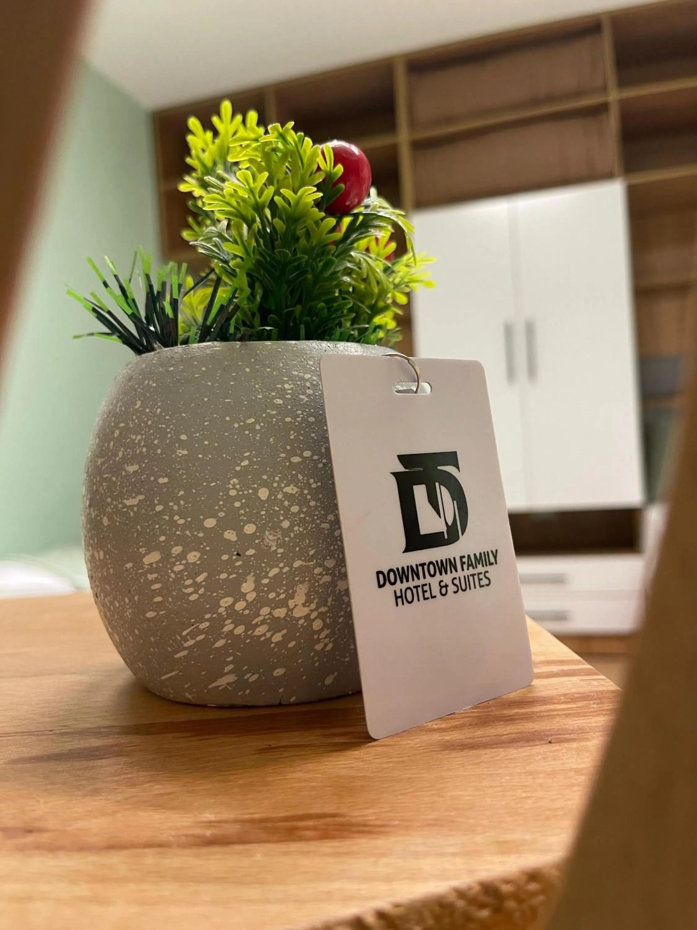 Logo/Certificate/Sign in downtown Family Suites