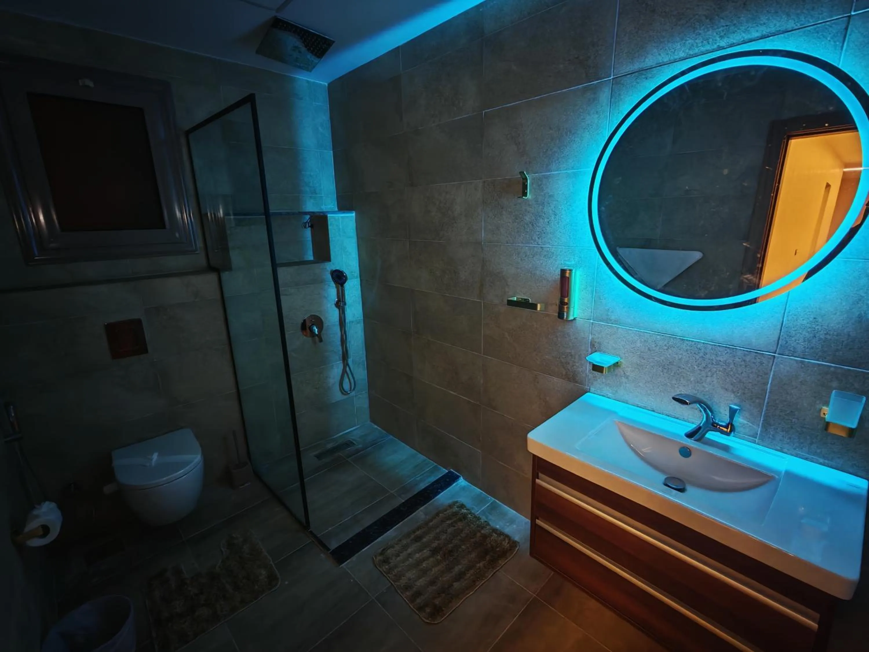 Bathroom in downtown Family Suites