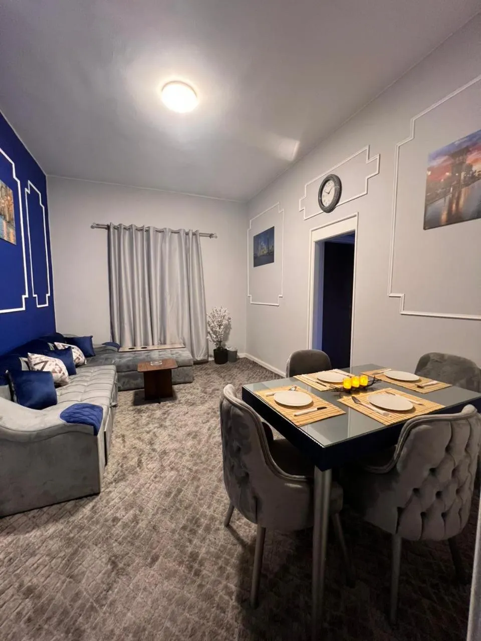 Seating area in downtown Family Suites