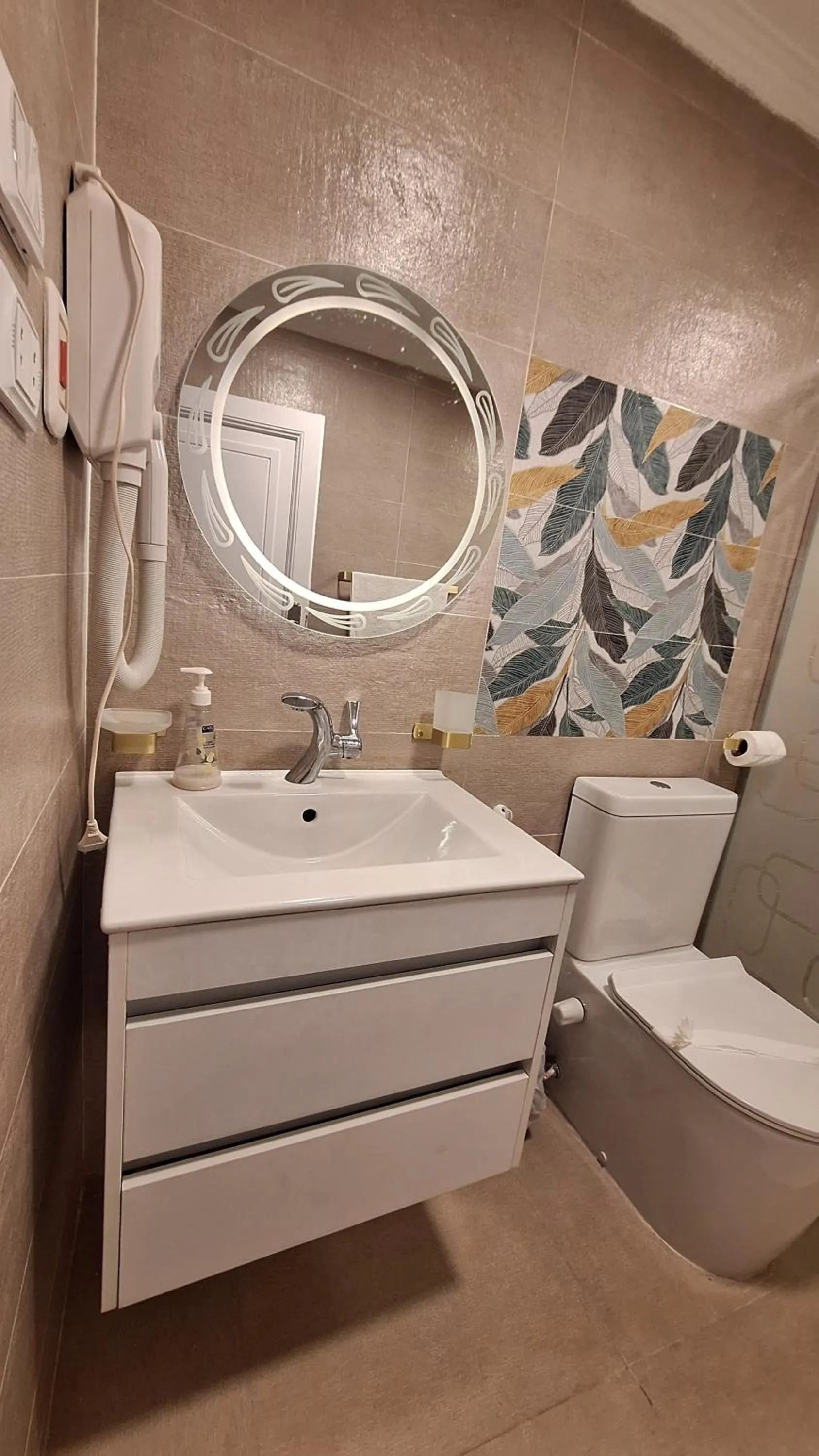 Bathroom in downtown Family Suites