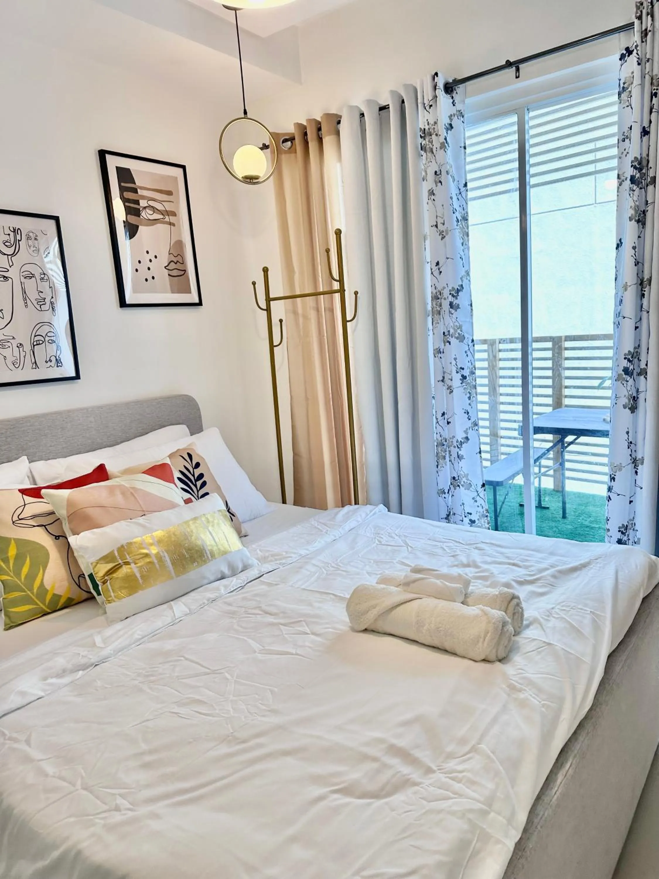 Bed in Scandinavian 1 BR beside SM CDO w POOL and Netflix