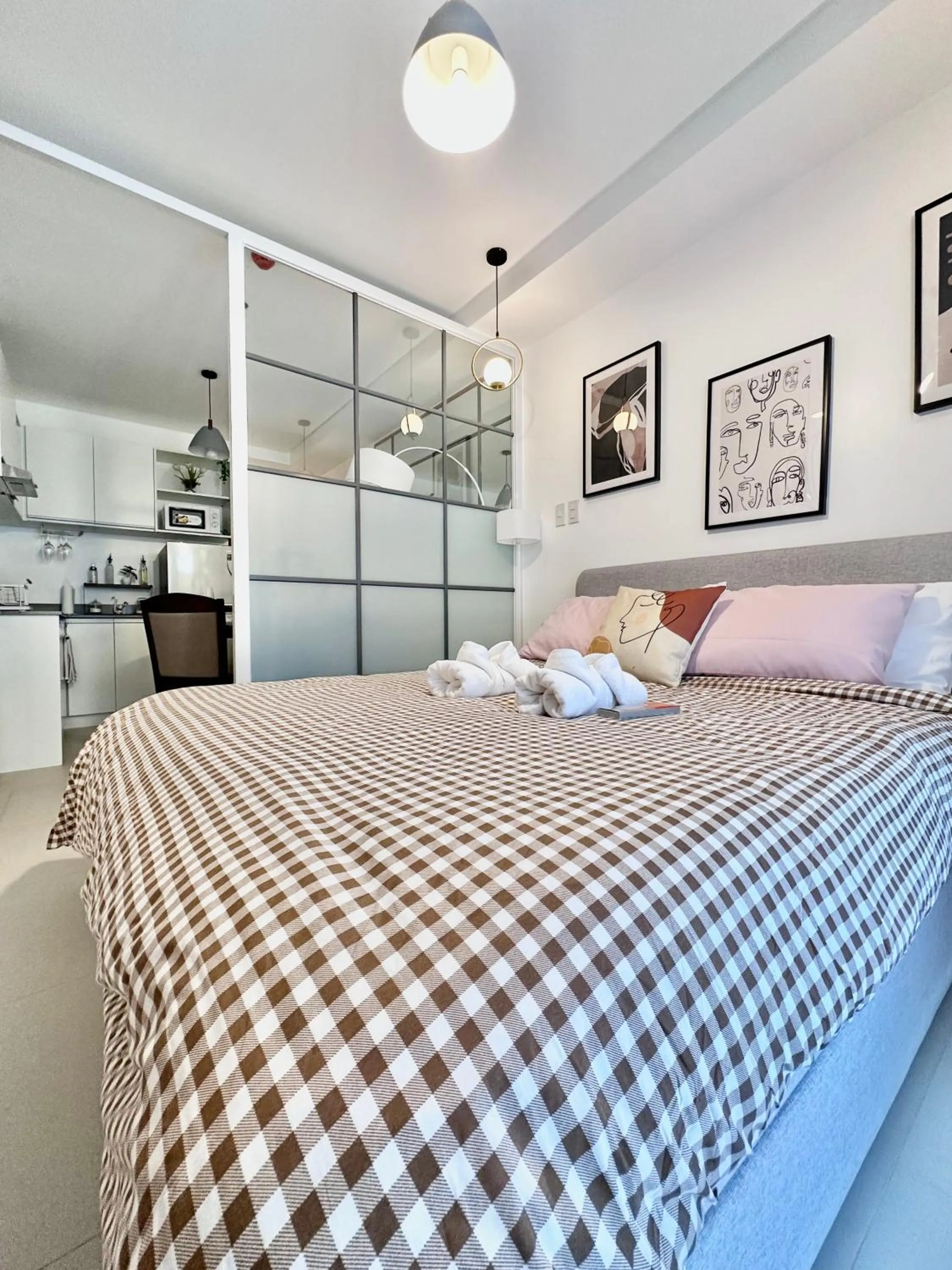 Bed in Scandinavian 1 BR beside SM CDO w POOL and Netflix