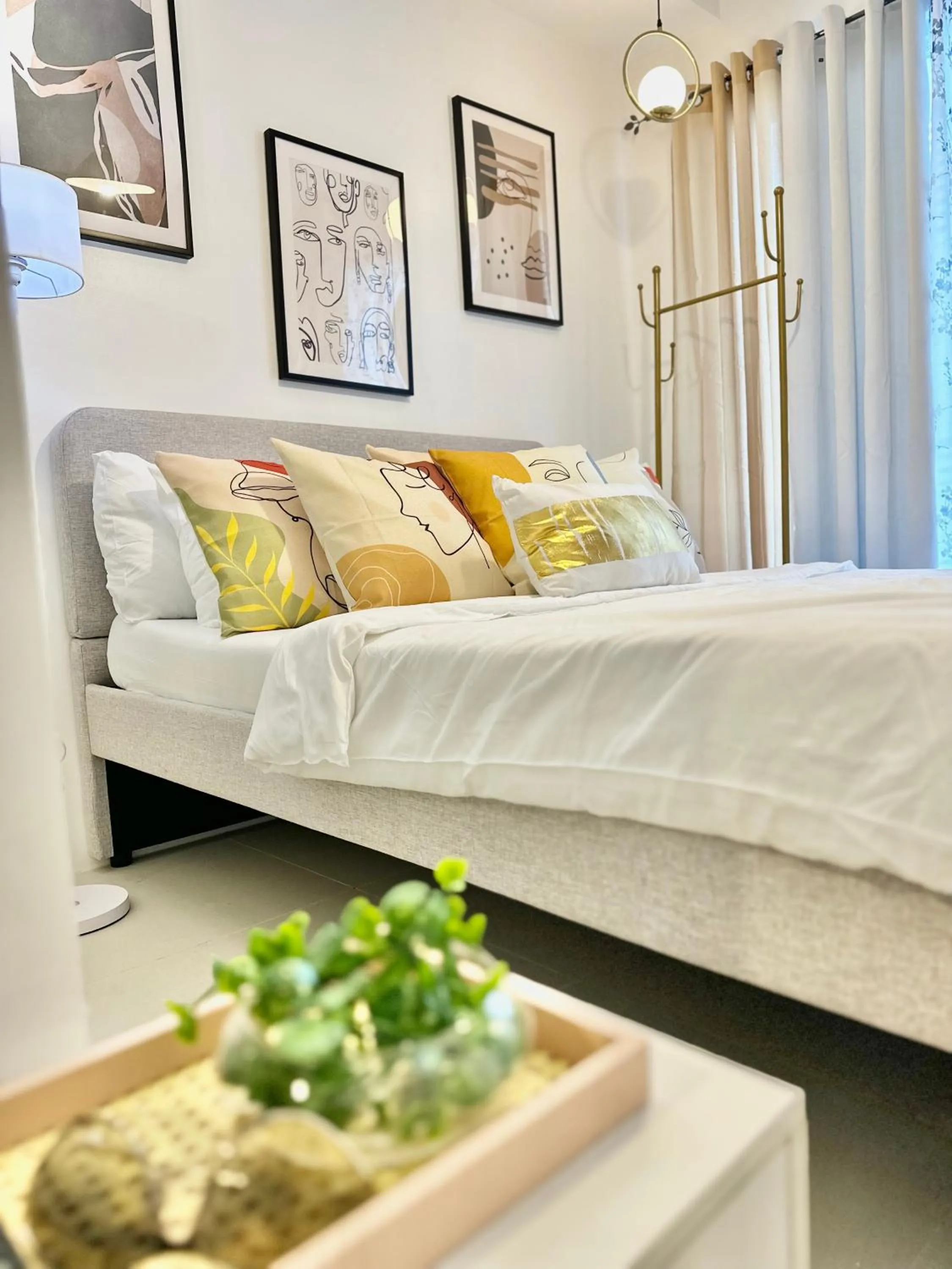 Bed in Scandinavian 1 BR beside SM CDO w POOL and Netflix