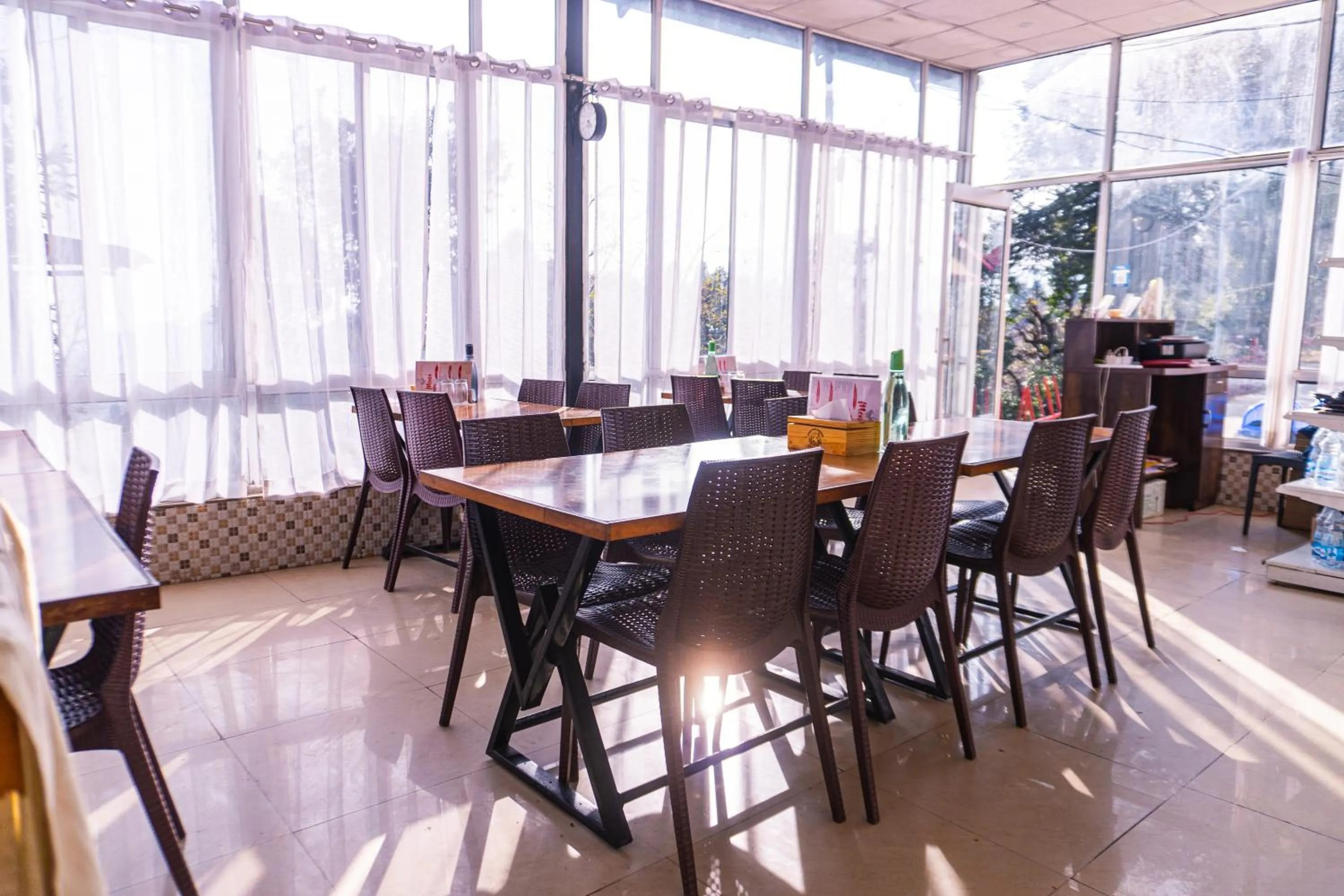 Restaurant/places to eat in Kana Mud An Ethnic Village Resort - Beautiful View of Gangotri Mountains