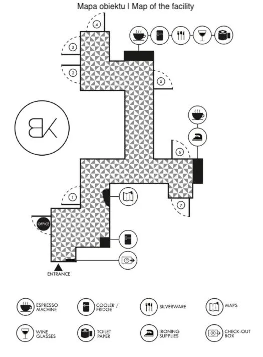 Area and facilities in Bez Kantów Art Rooms