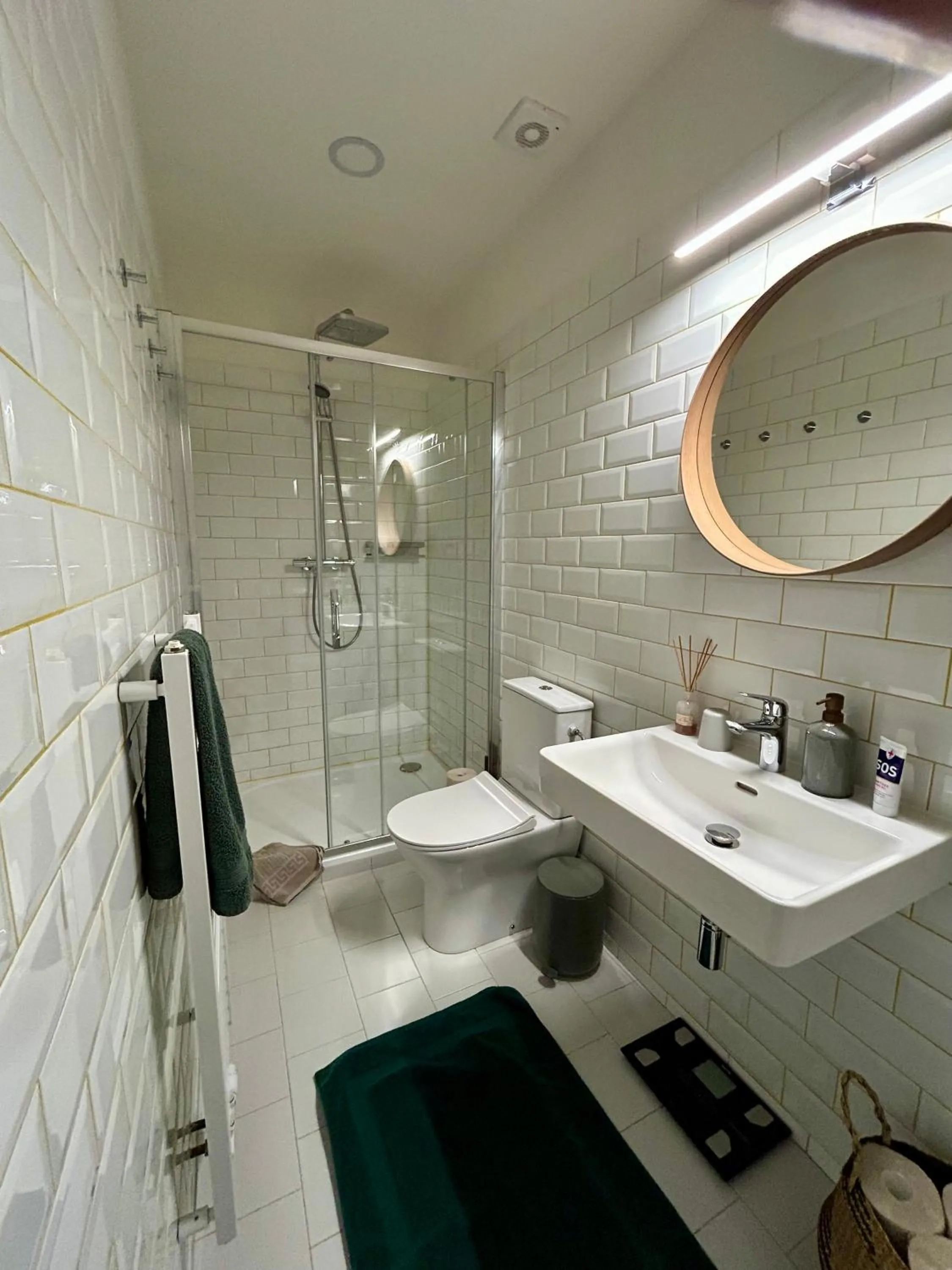 Shower in Green balcony & king size bed