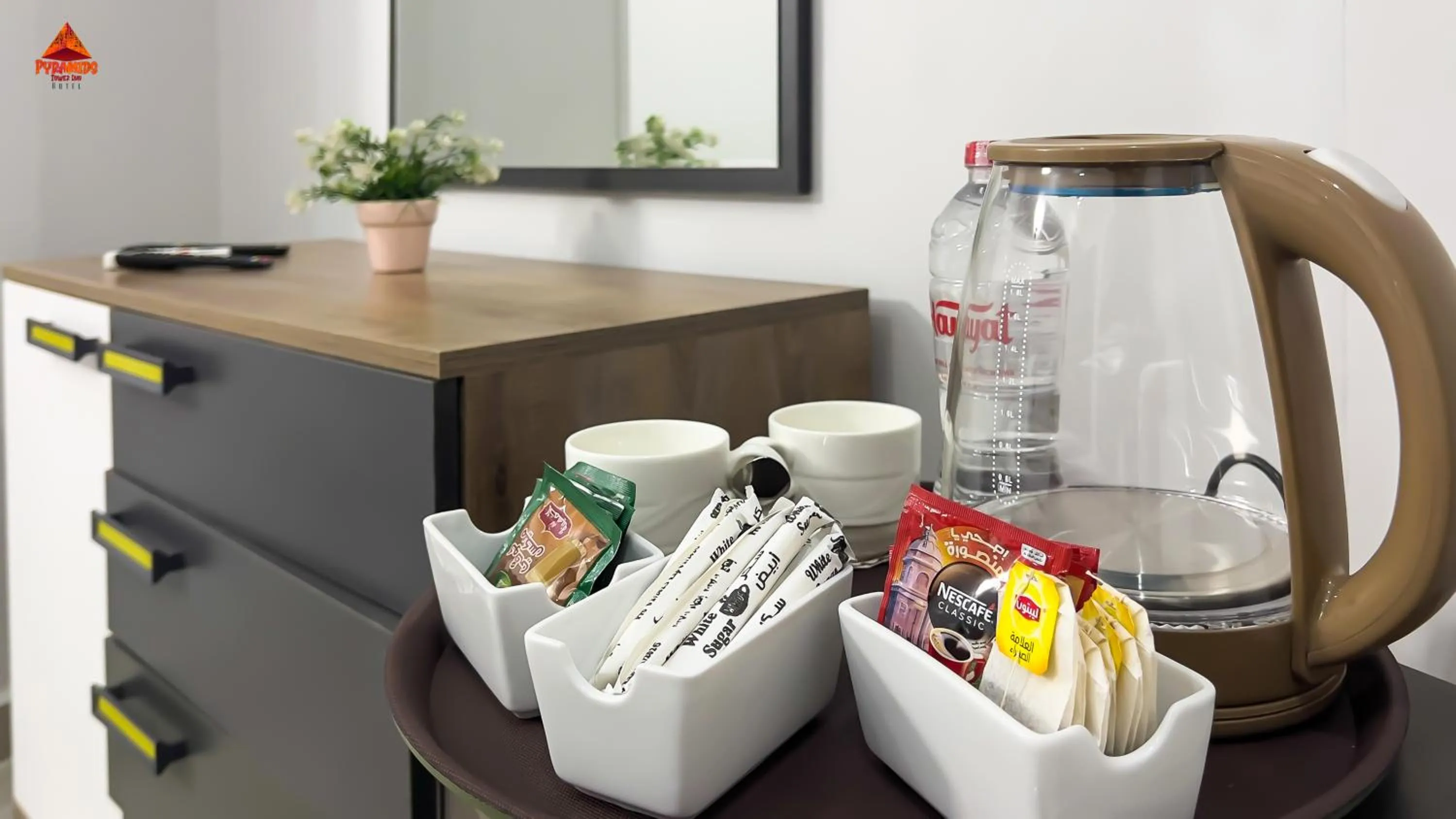 Toilet in pyramids tower view inn