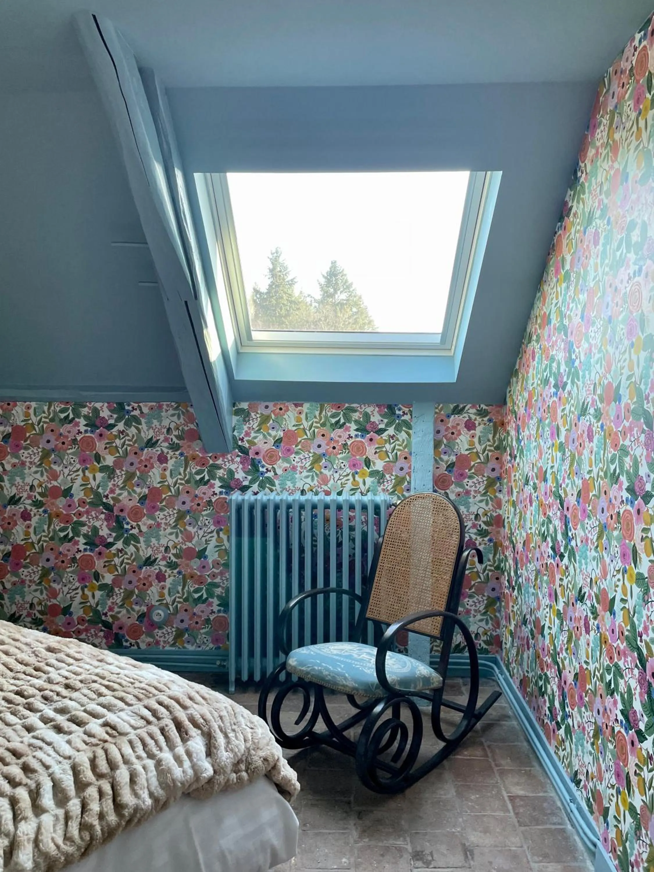 Decorative detail, Bed in Château de la Huberdière