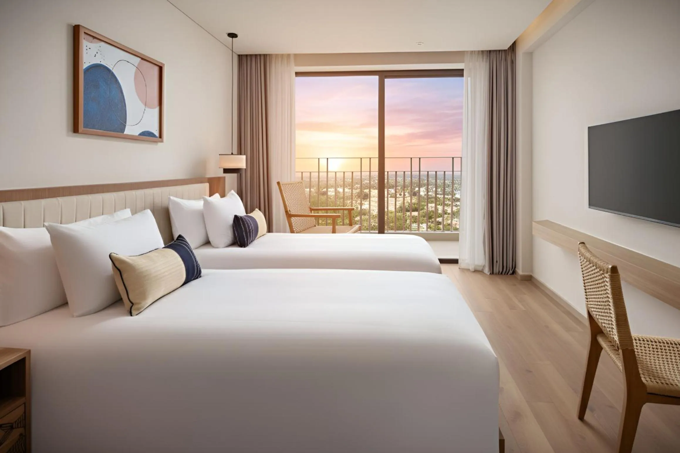 View (from property/room), Bed in Wyndham Hoi An Royal Beachfront Resort & Villas