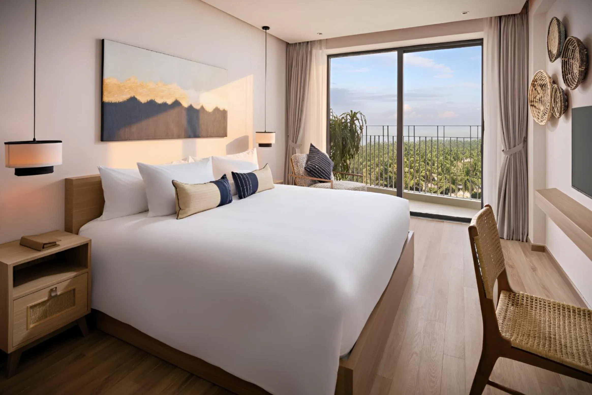 View (from property/room), Bed in Wyndham Hoi An Royal Beachfront Resort & Villas