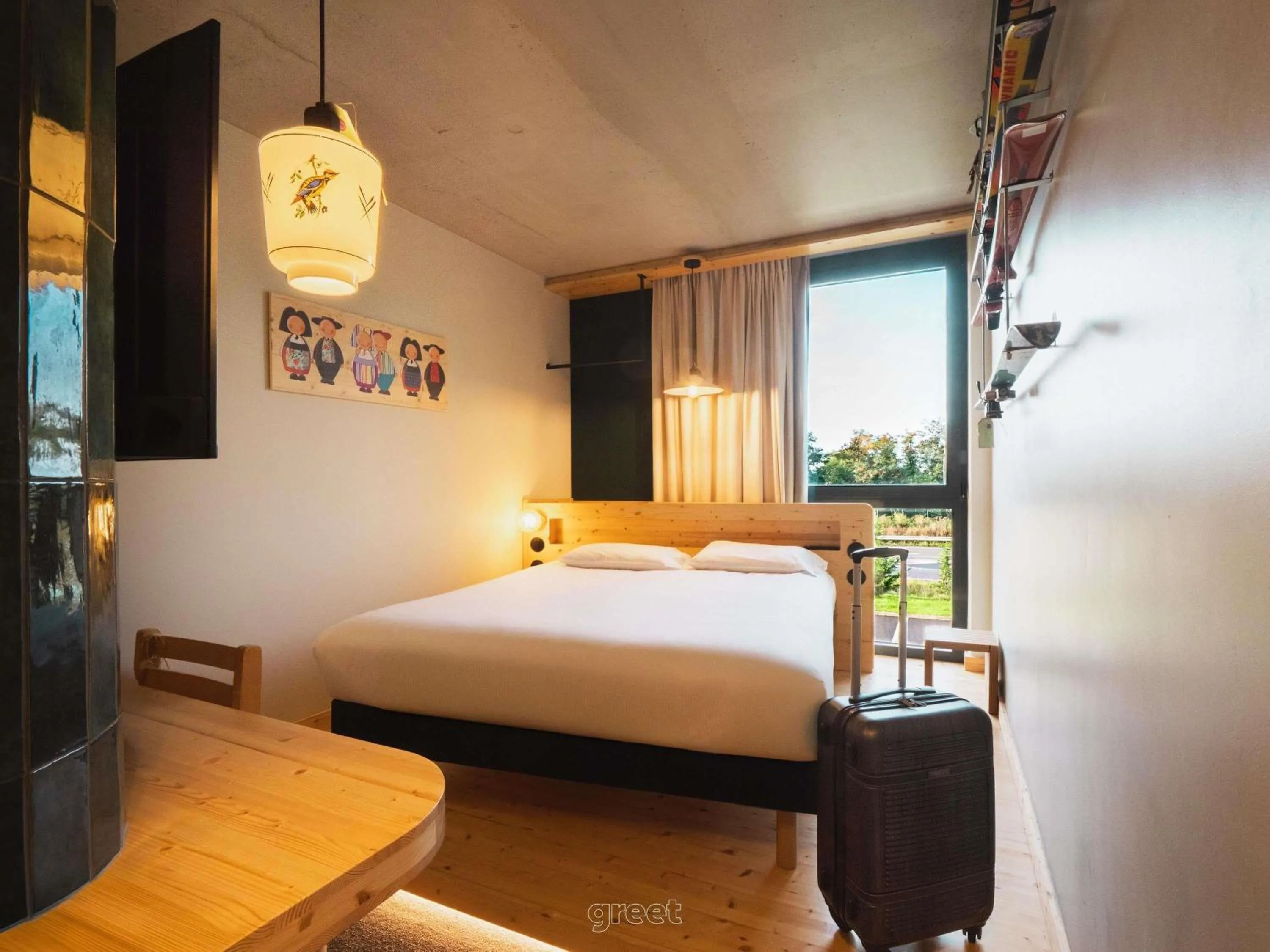 Bedroom, Bed in greet hotel Cernay Mulhouse