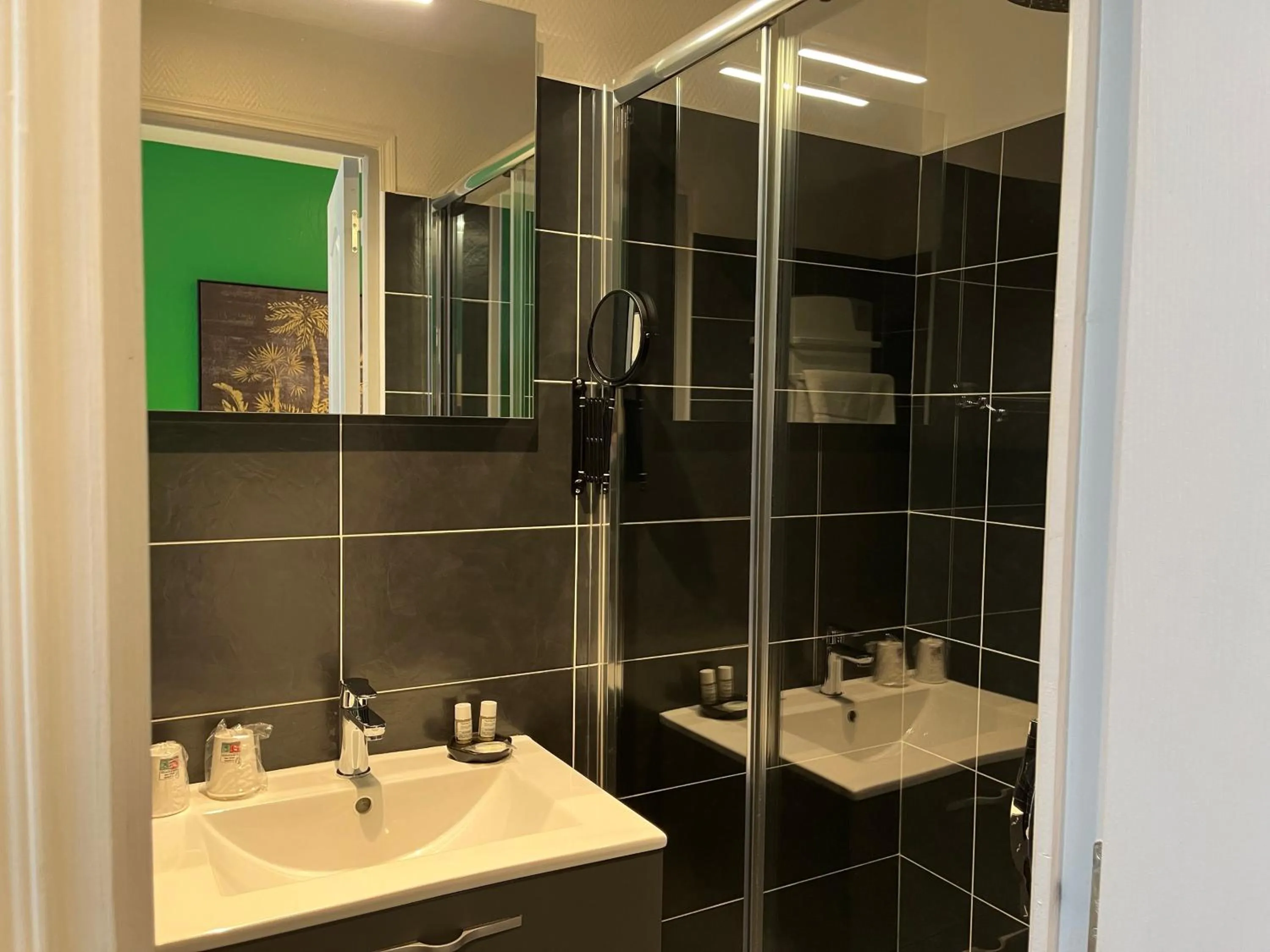 Shower in Logis Hôtel Belle Etoile Vichy