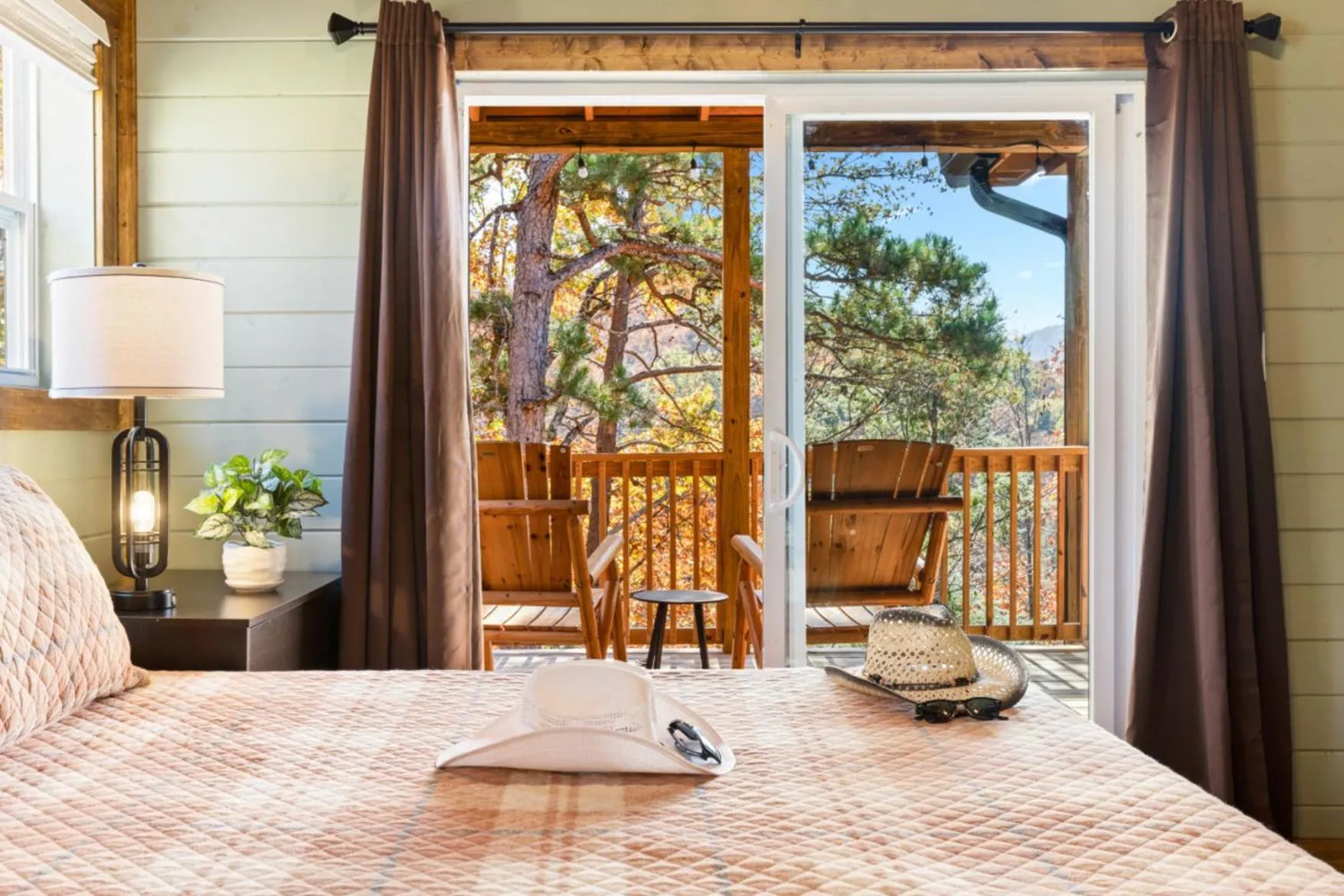 Bed in Luxe Mountain Pool Escape by Ghosal Luxury Lodging