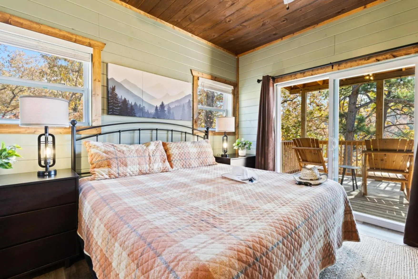 Bed in Luxe Mountain Pool Escape by Ghosal Luxury Lodging