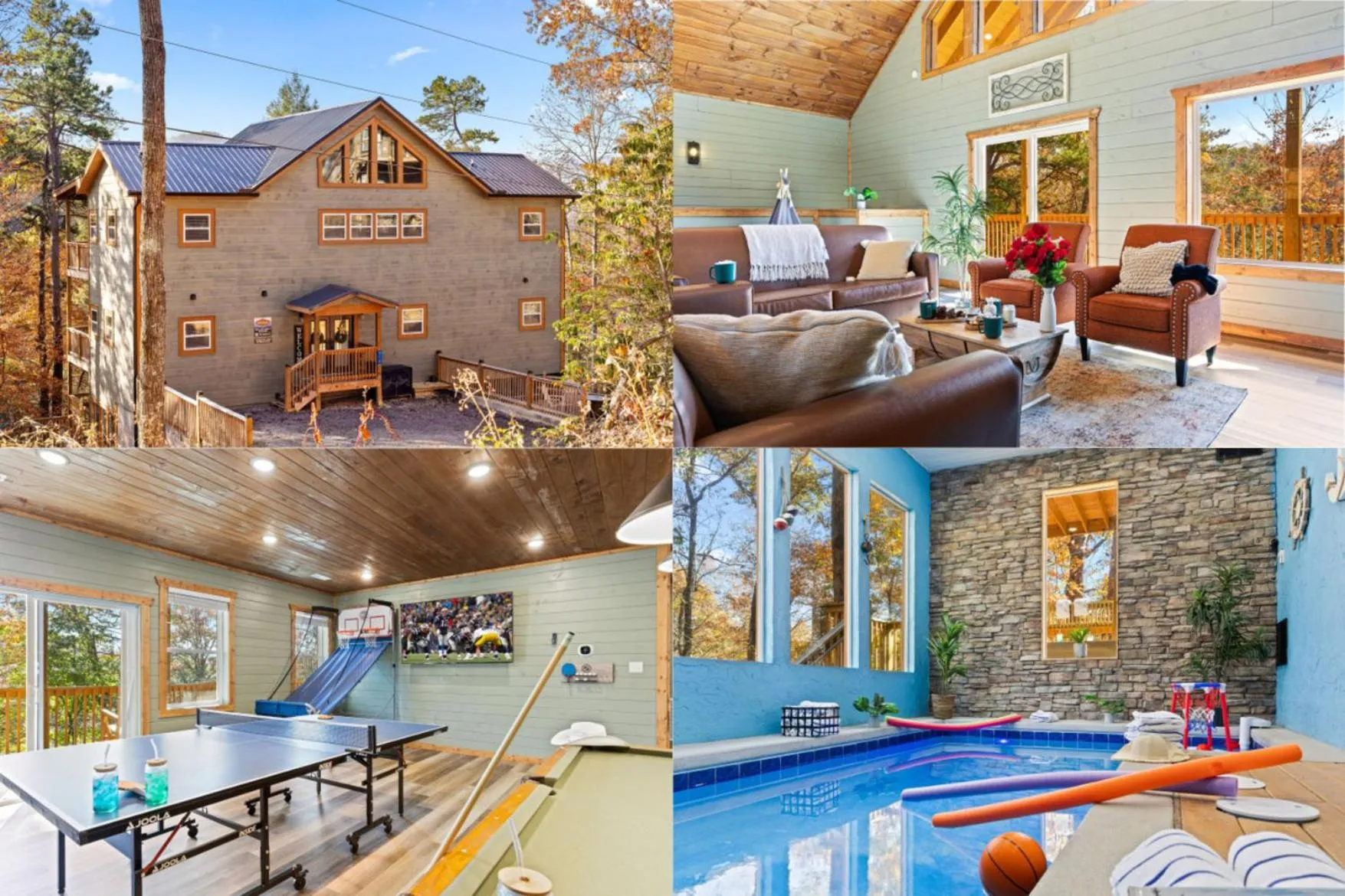 Living room in Luxe Mountain Pool Escape by Ghosal Luxury Lodging
