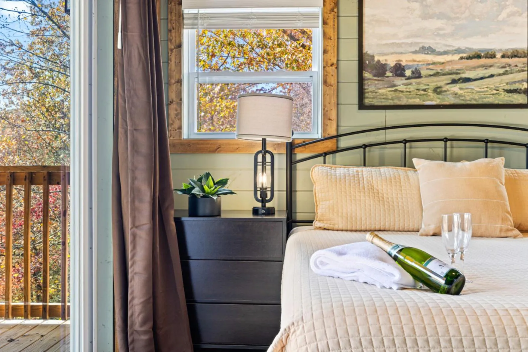 Bed in Luxe Mountain Pool Escape by Ghosal Luxury Lodging