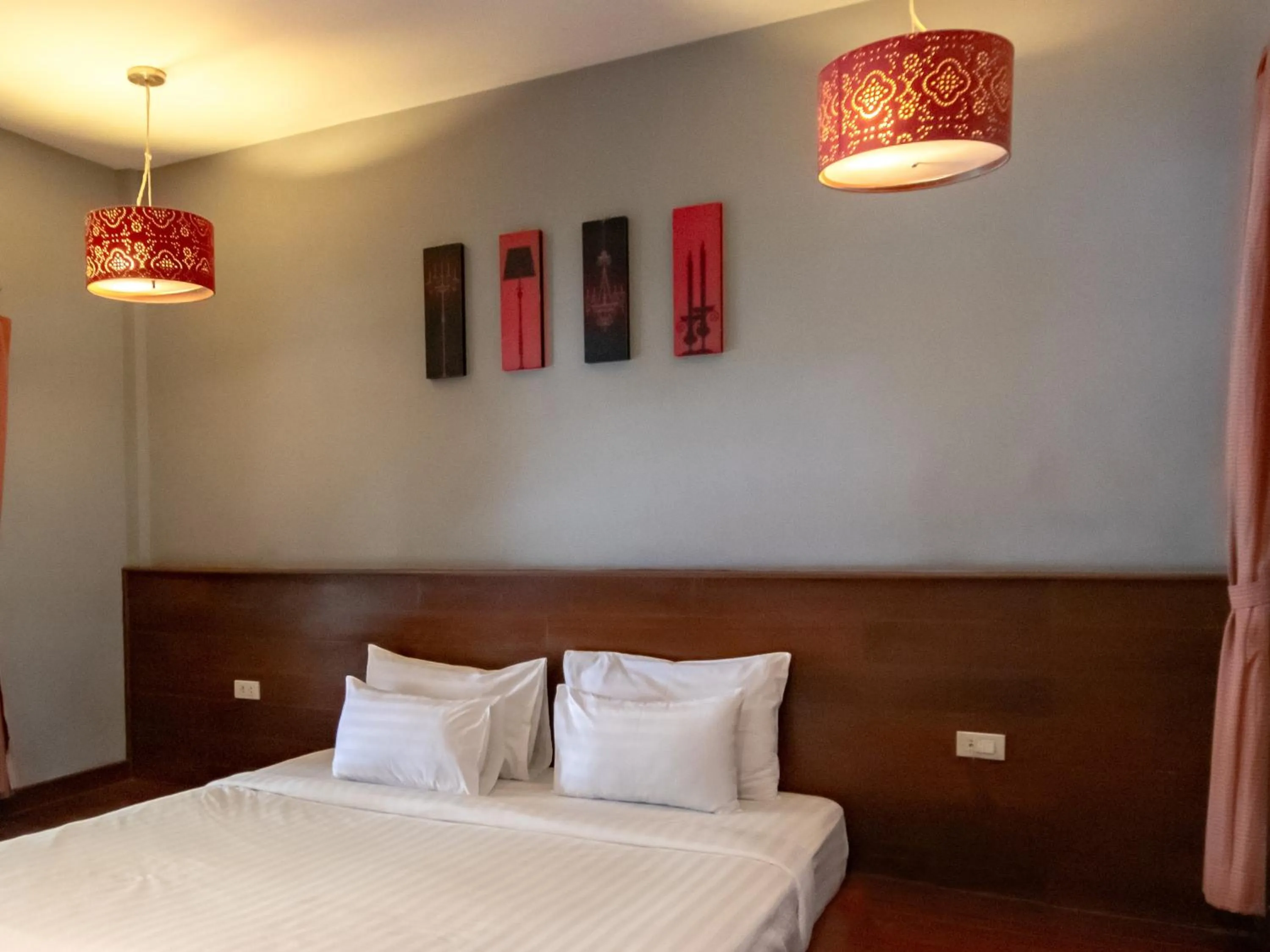 Bed in Namsai Resort Kanchanaburi