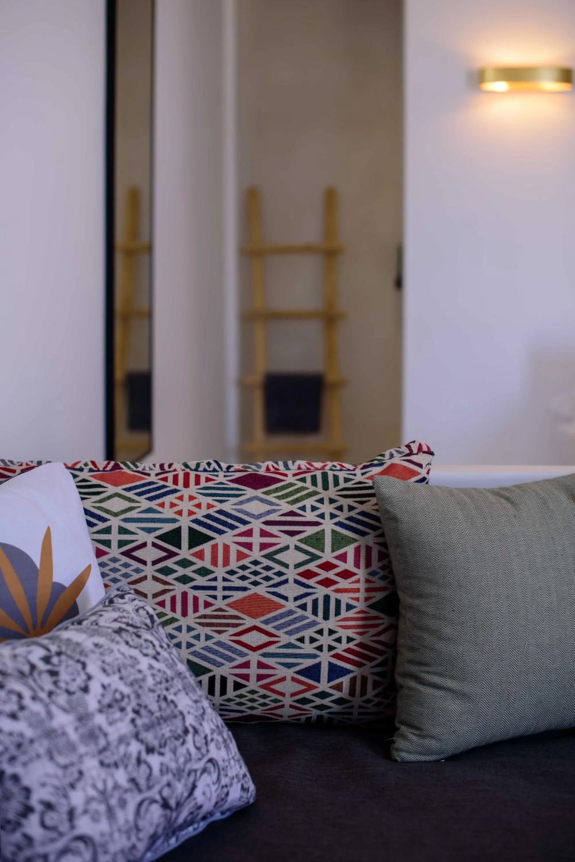 Decorative detail, Bed in Ryolithos Suites