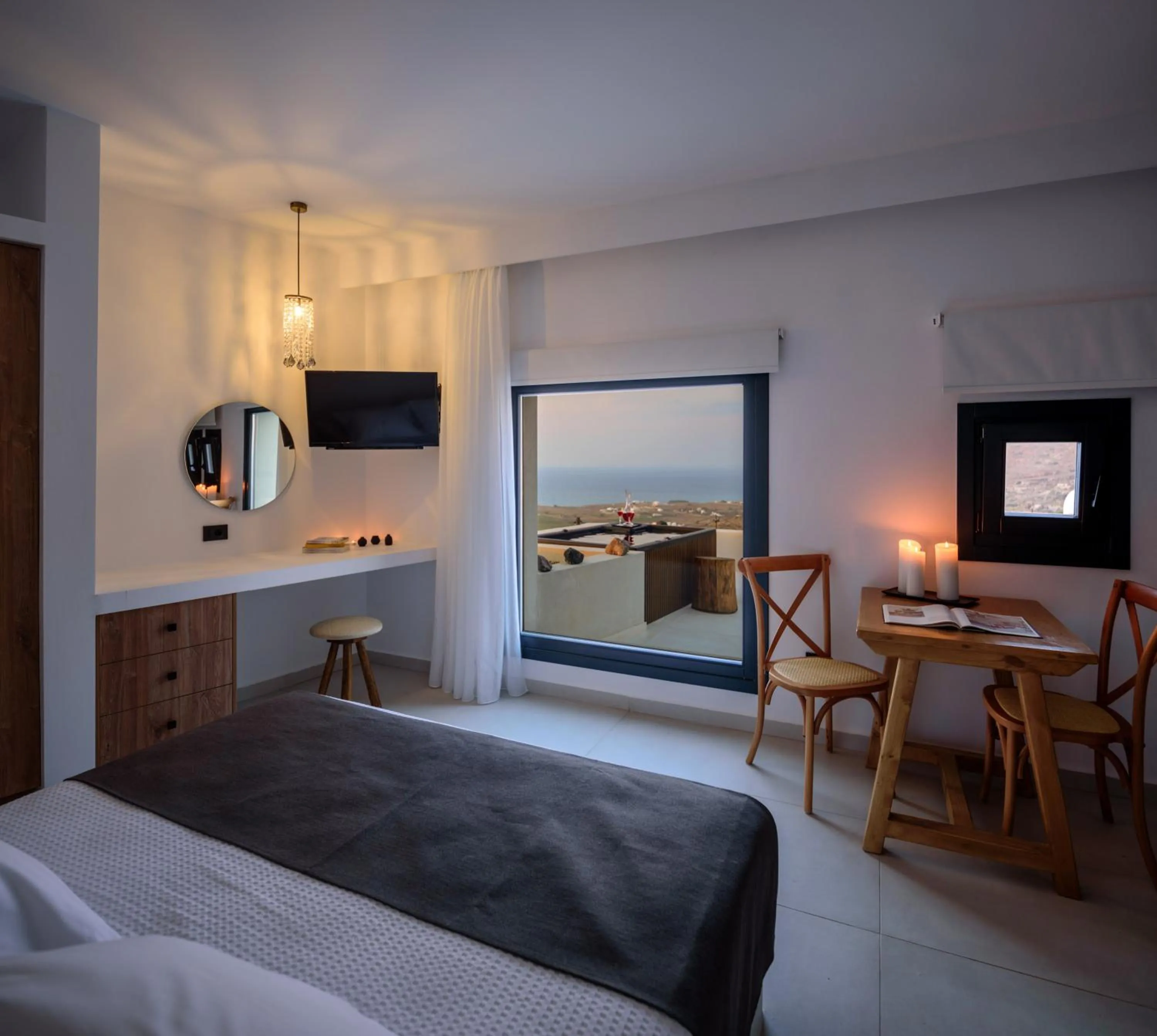 Bed in Ryolithos Suites