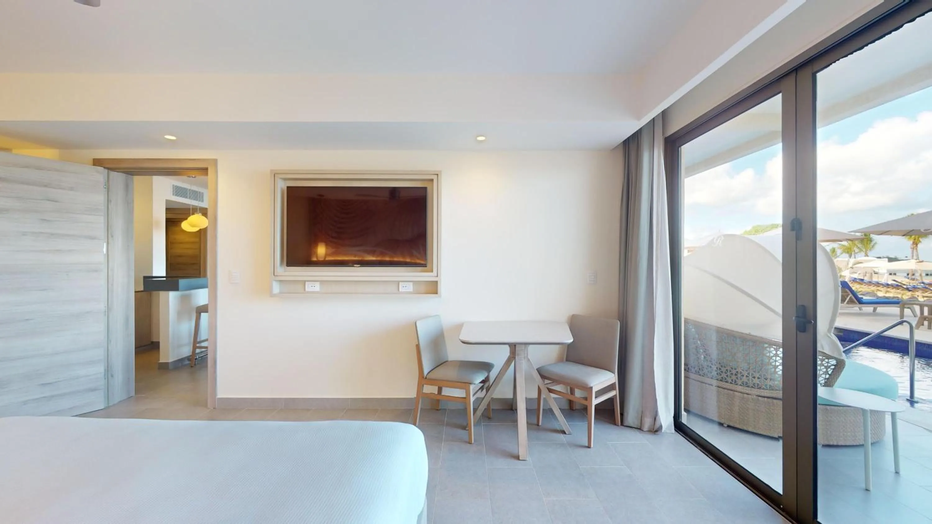 Living room, Bed in Royalton CHIC Antigua, An Autograph Collection All-Inclusive Resort - Adults Only