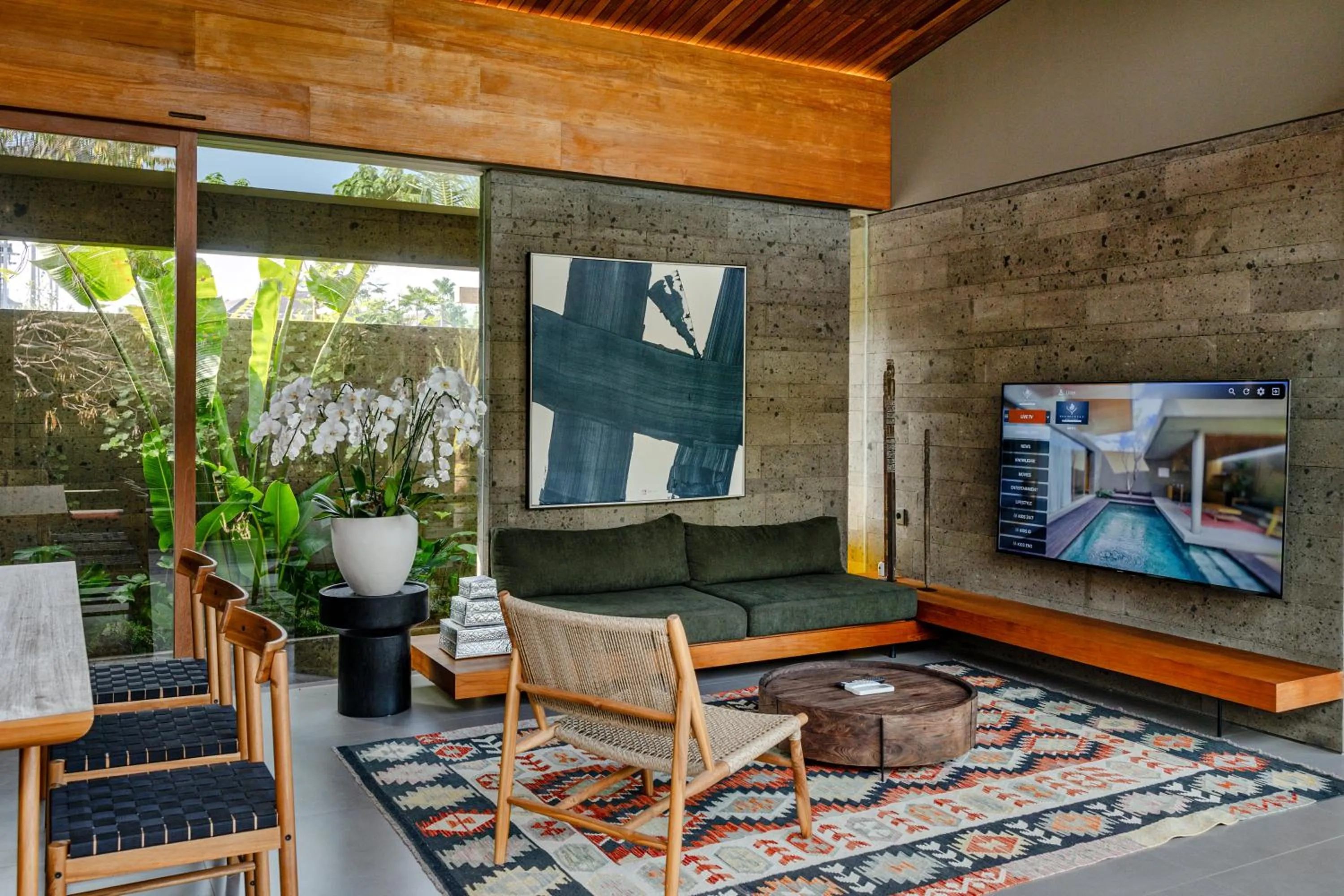 Communal lounge/ TV room in Domisili Villas Canggu Bali by Fays Hospitality