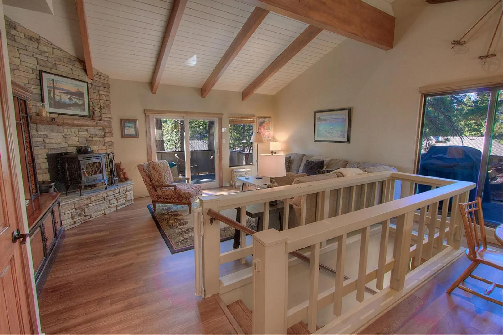 Living room in Cozy Bear Lodge home