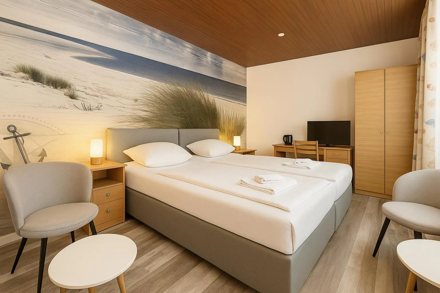 Photo of the whole room, Bed in City Center Hotel Garni Cuxhaven