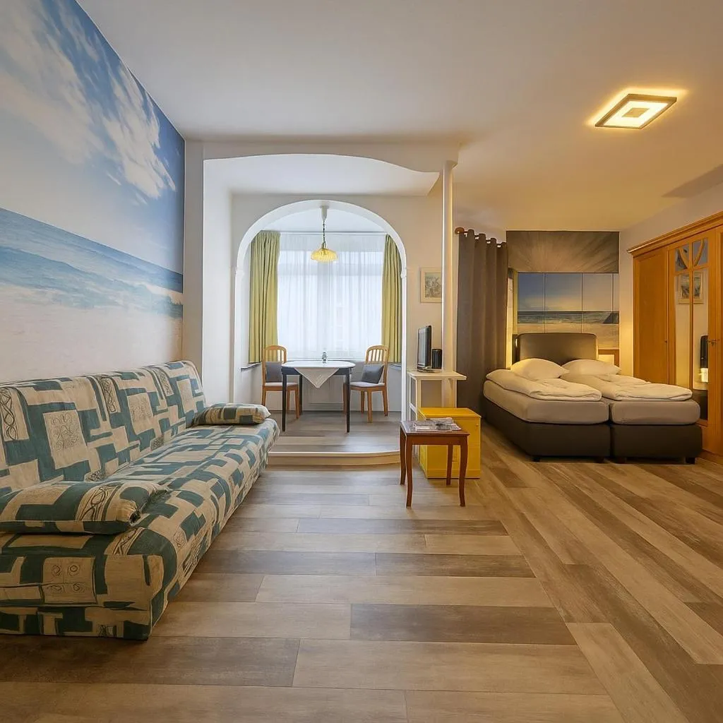 Bedroom, Bed in City Center Hotel Garni Cuxhaven
